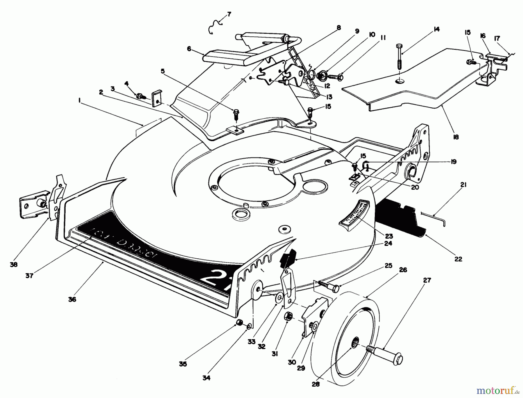 Toro Neu Mowers, Walk-Behind Seite 1 20622 - Toro Lawnmower, 1986 (6000001-6999999) HOUSING ASSEMBLY