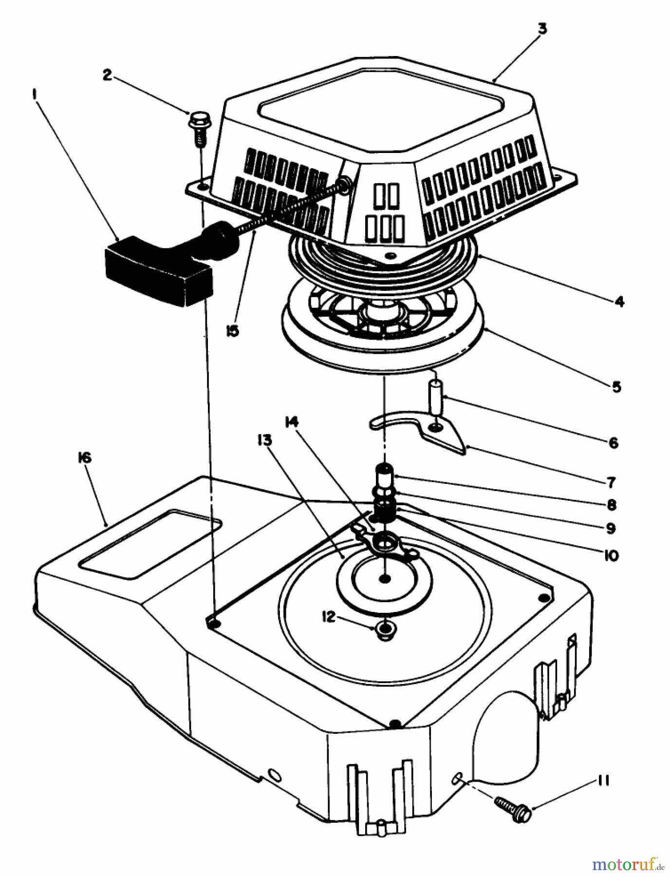 Toro Neu Mowers, Walk-Behind Seite 1 20622 - Toro Lawnmower, 1986 (6000001-6999999) RECOIL ASSEMBLY