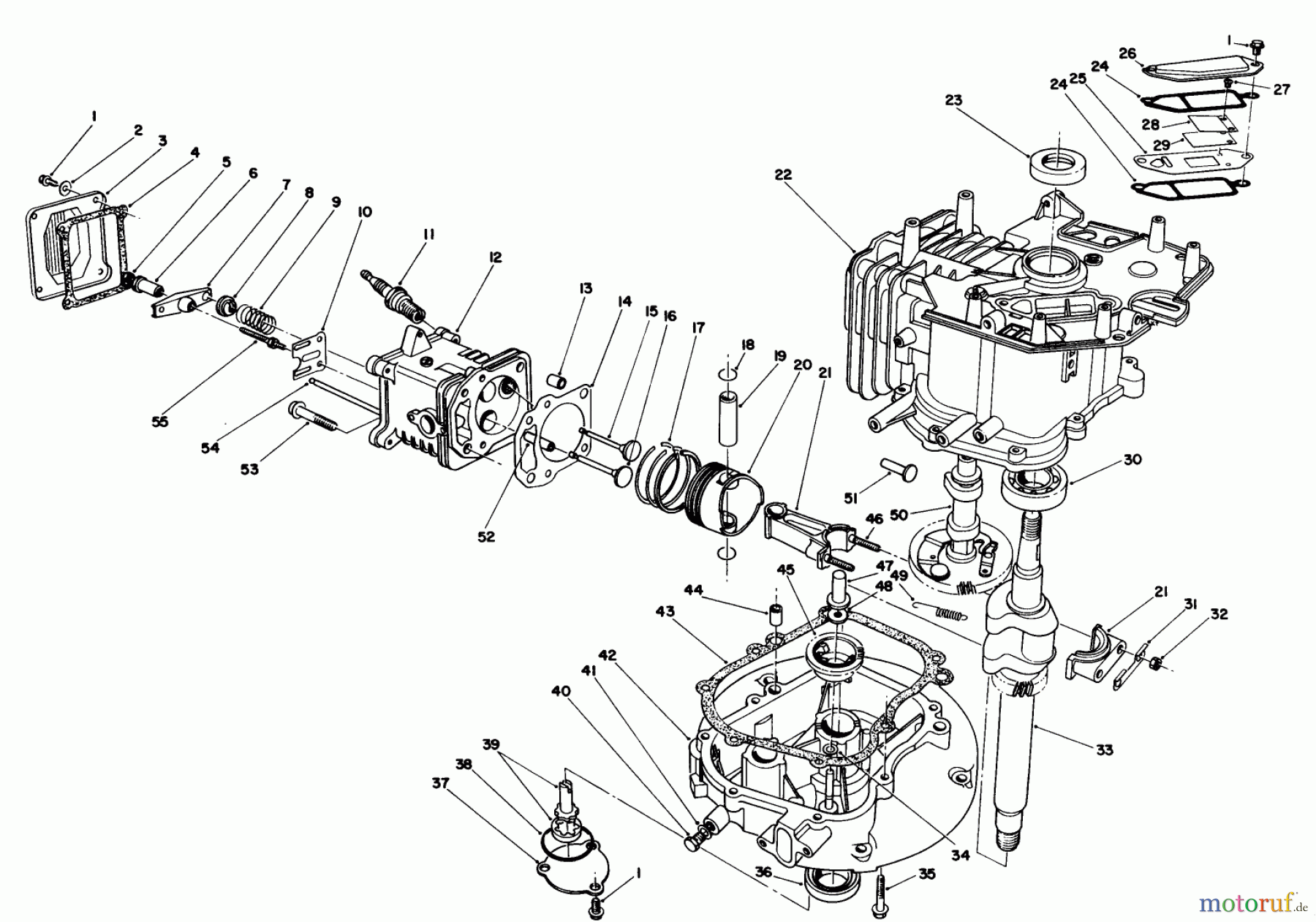 Toro Neu Mowers, Walk-Behind Seite 1 20622 - Toro Lawnmower, 1987 (7000001-7999999) ENGINE ASSEMBLY (MODEL NO. VMF5 & VMG6)
