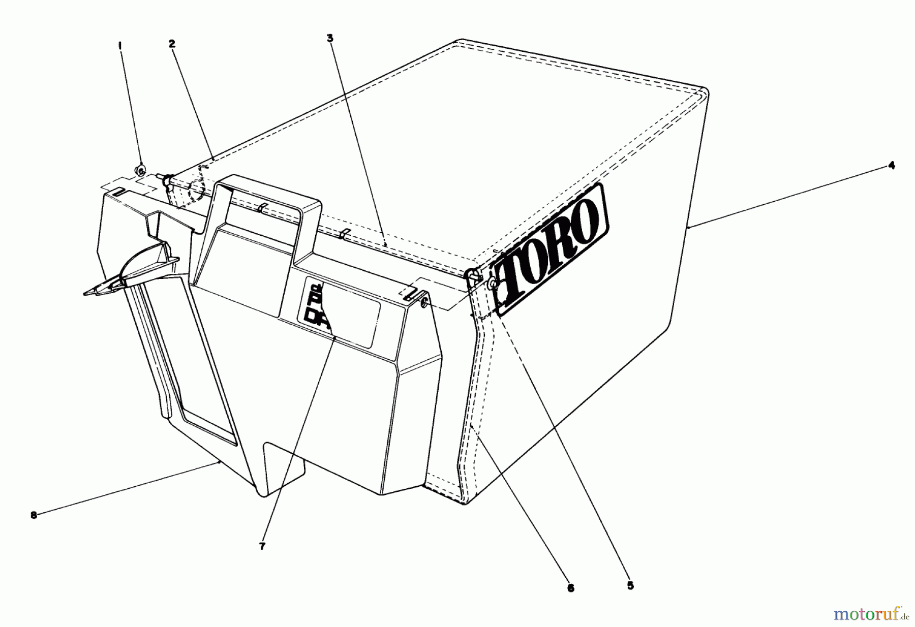 Toro Neu Mowers, Walk-Behind Seite 1 20622 - Toro Lawnmower, 1987 (7000001-7999999) GRASS BAG ASSEMBLY NO. 11-0189