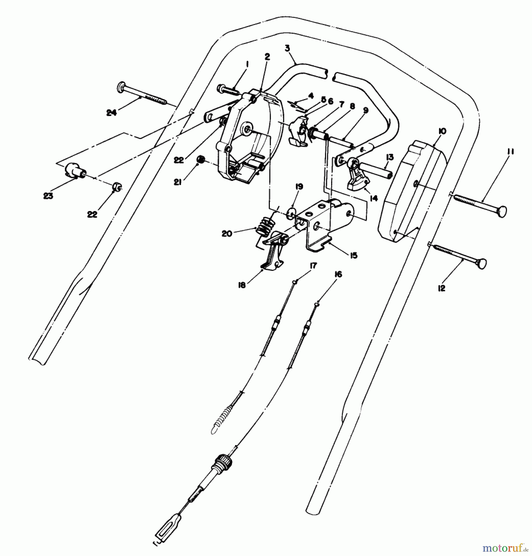 Toro Neu Mowers, Walk-Behind Seite 1 20622 - Toro Lawnmower, 1987 (7000001-7999999) TRACTION CONTROL ASSEMBLY