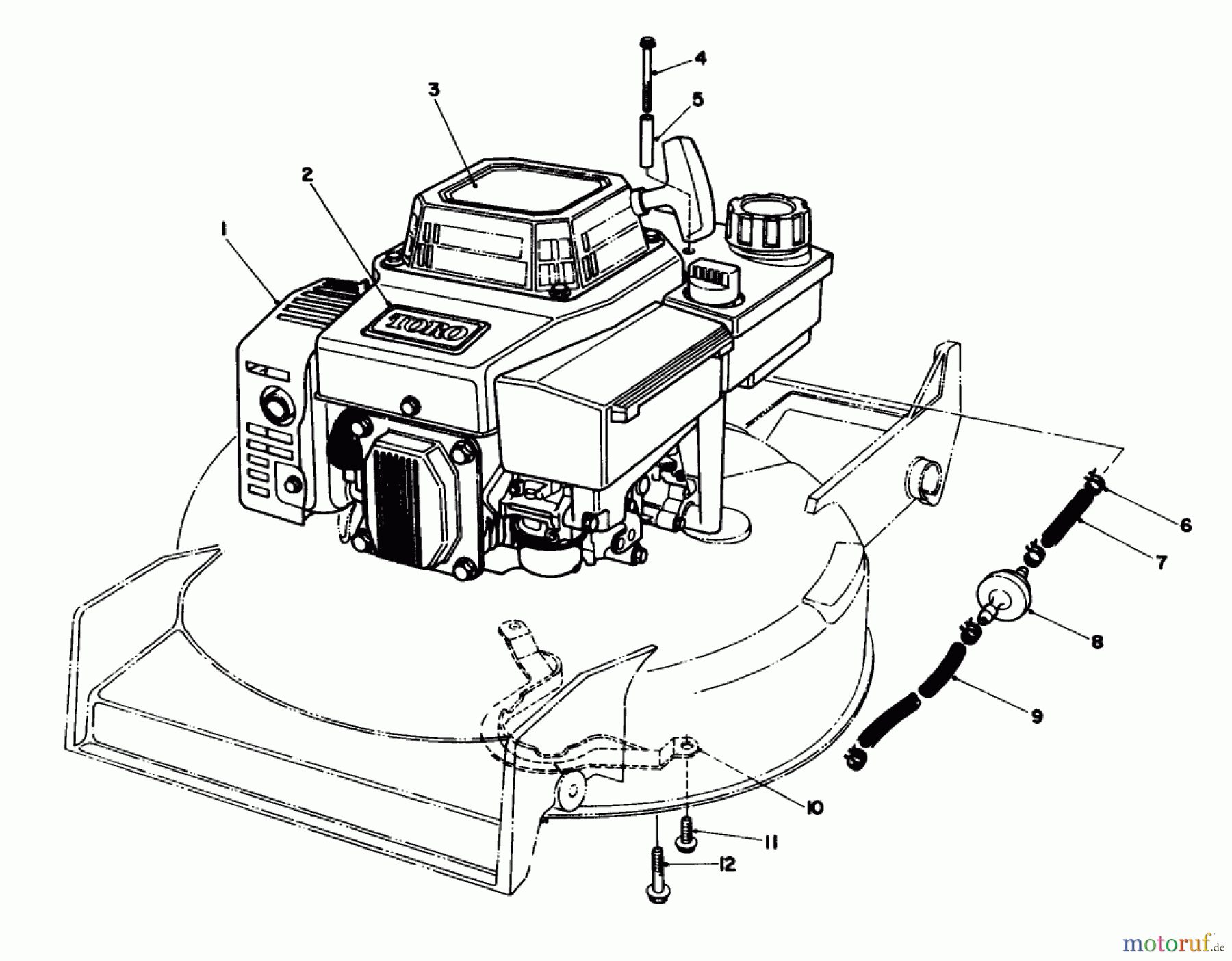 Toro Neu Mowers, Walk-Behind Seite 1 20622 - Toro Lawnmower, 1988 (8000001-8999999) ENGINE ASSEMBLY