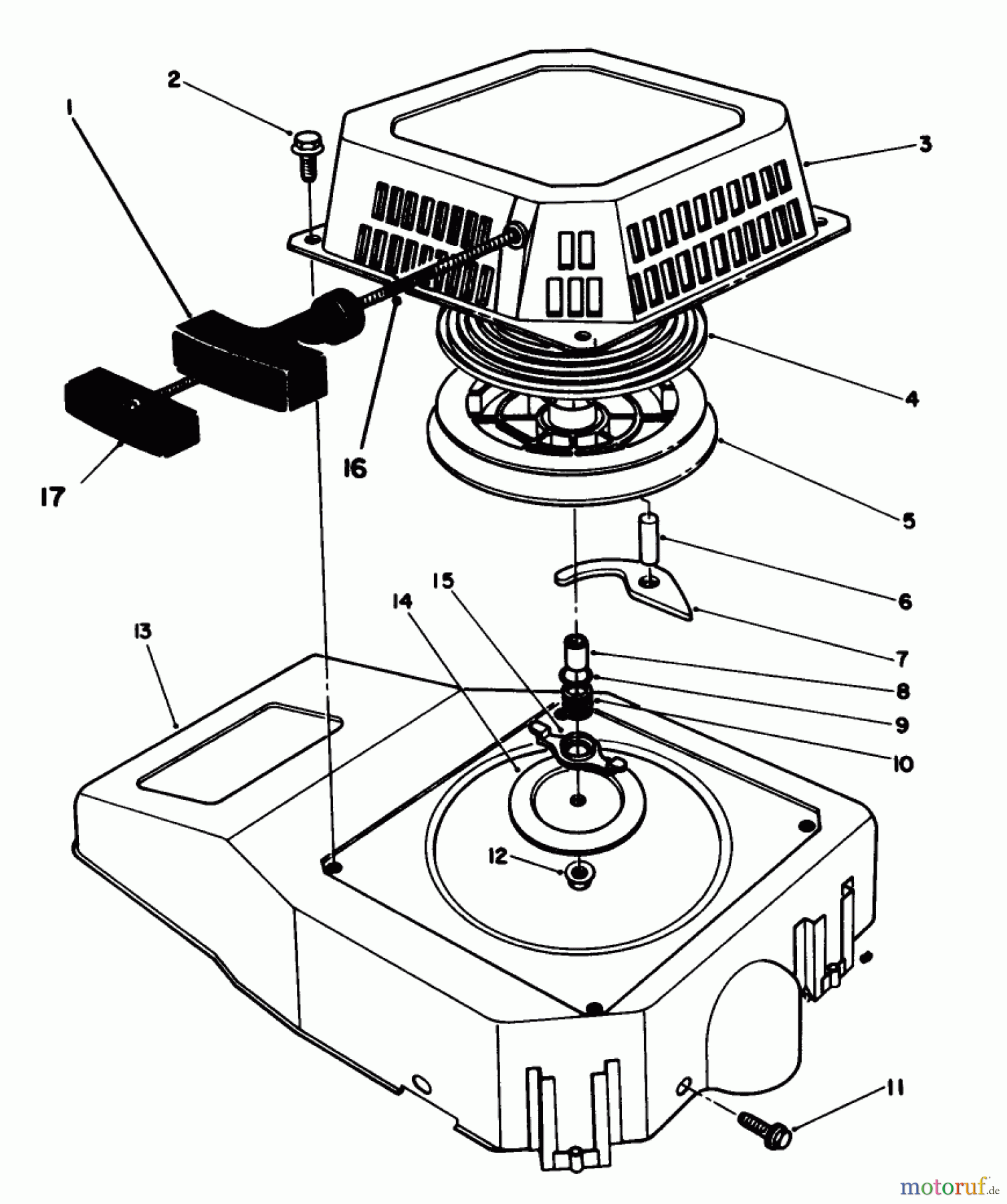 Toro Neu Mowers, Walk-Behind Seite 1 20622 - Toro Lawnmower, 1988 (8000001-8999999) RECOIL ASSEMBLY (MODEL NO. VMH7)