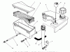 Toro 20622 - Lawnmower, 1990 (0000001-0003101) Ersatzteile AIR CLEANER & FUEL TANK ASSEMBLY (MODEL NO. VMJ8)