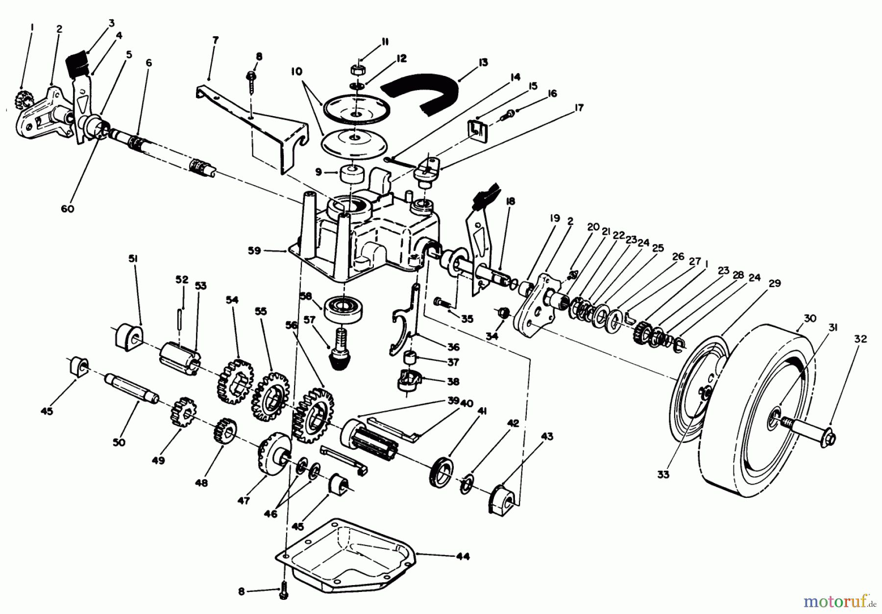 Toro Neu Mowers, Walk-Behind Seite 1 20622C - Toro Lawnmower, 1988 (8000001-8999999) GEAR CASE ASSEMBLY