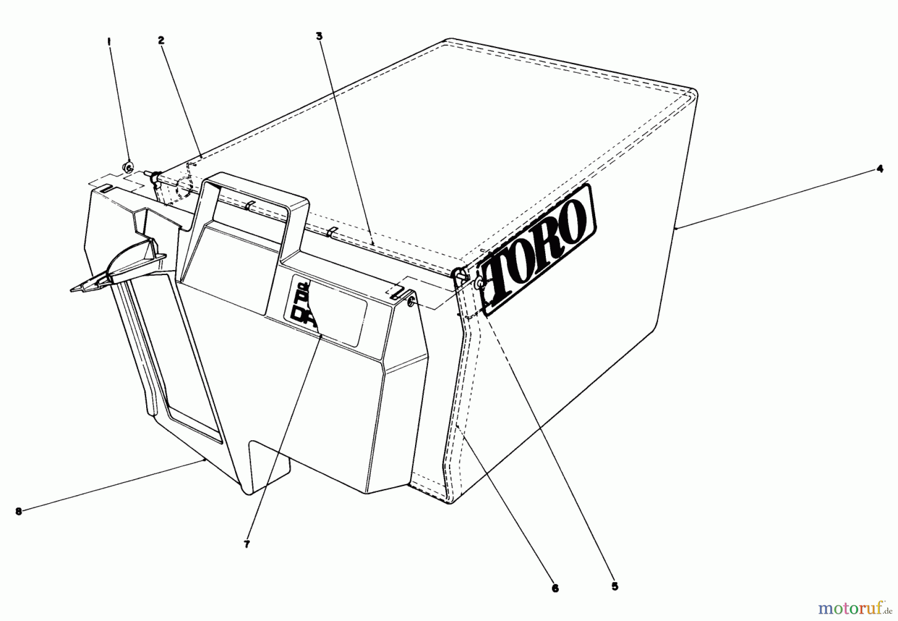 Toro Neu Mowers, Walk-Behind Seite 1 20622C - Toro Lawnmower, 1988 (8000001-8999999) GRASS BAG ASSEMBLY NO. 11-0189