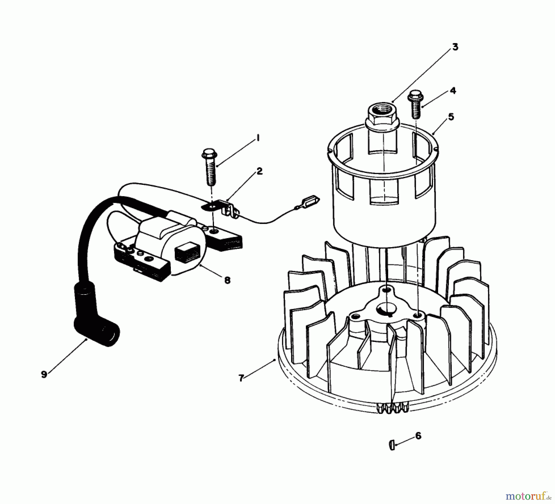 Toro Neu Mowers, Walk-Behind Seite 1 20622C - Toro Lawnmower, 1989 (9000001-9999999) MAGNETO & FLYWHEEL ASSEMBLY (MODEL NO. VMJ8)