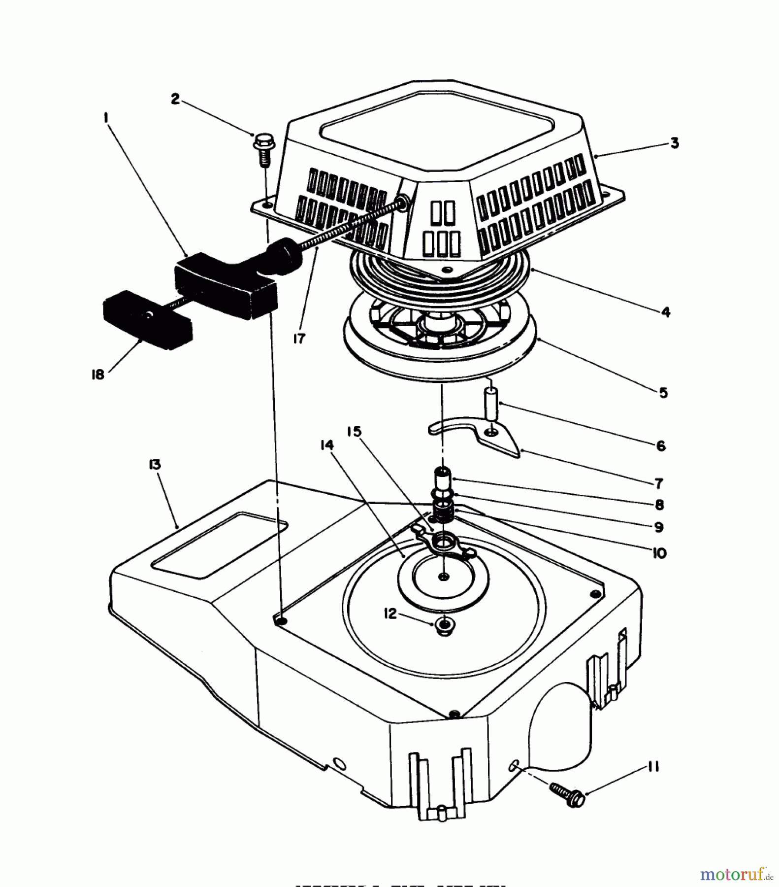Toro Neu Mowers, Walk-Behind Seite 1 20622C - Toro Lawnmower, 1989 (9000001-9999999) RECOIL ASSEMBLY (MODEL NO. VMJ8)