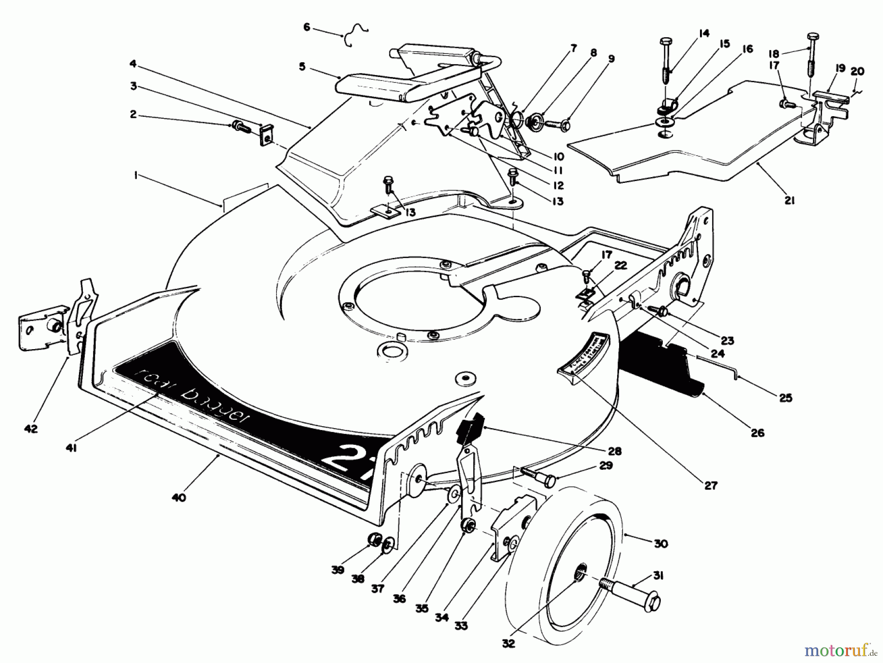 Toro Neu Mowers, Walk-Behind Seite 1 20624 - Toro Lawnmower, 1986 (6000001-6999999) HOUSING ASSEMBLY