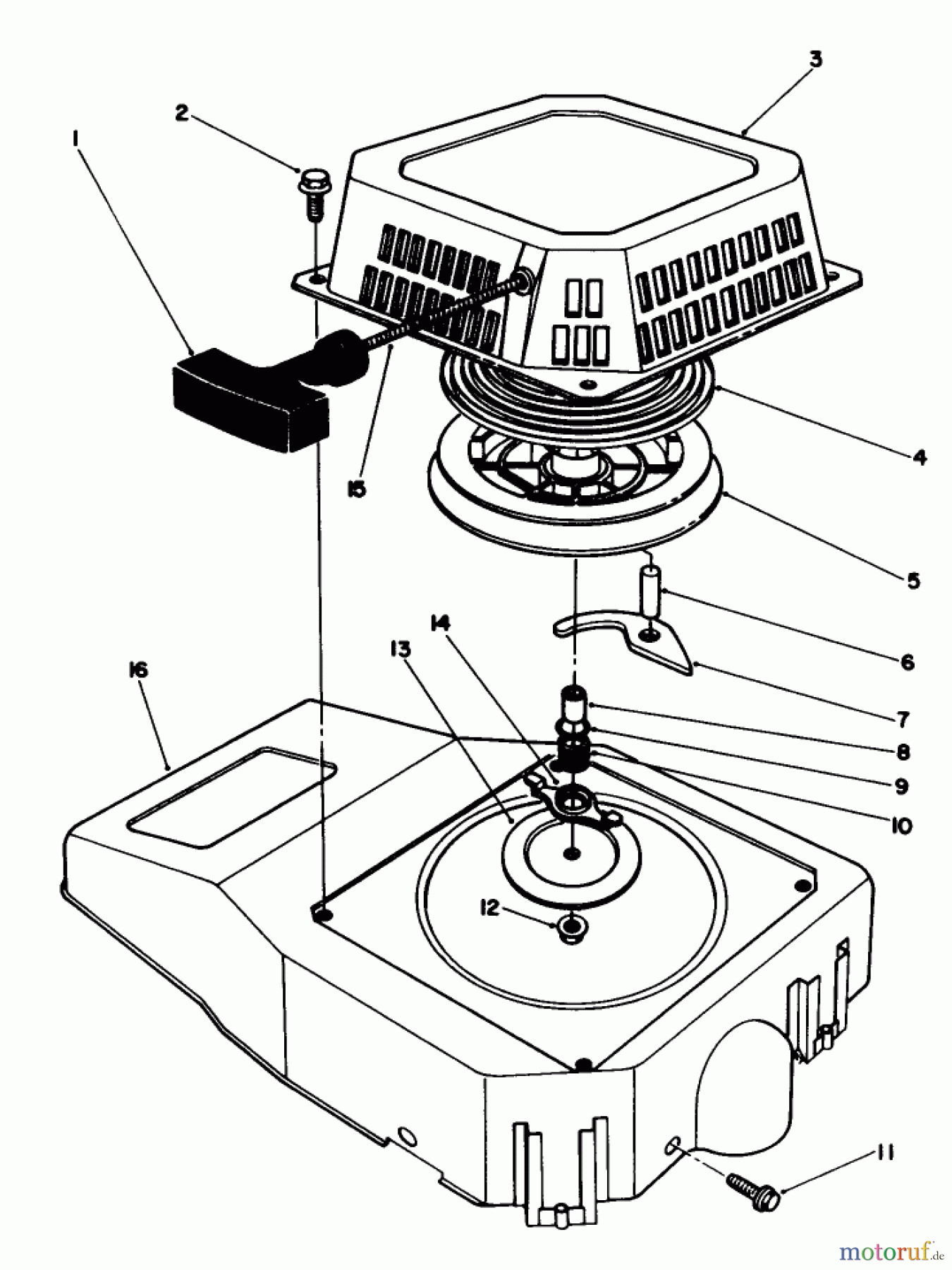 Toro Neu Mowers, Walk-Behind Seite 1 20624 - Toro Lawnmower, 1986 (6000001-6999999) RECOIL ASSEMBLY