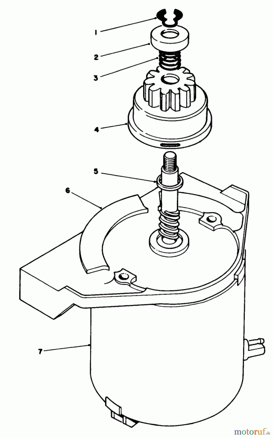 Toro Neu Mowers, Walk-Behind Seite 1 20624 - Toro Lawnmower, 1986 (6000001-6999999) STARTER MOTOR ASSEMBLY NO. 53-4500