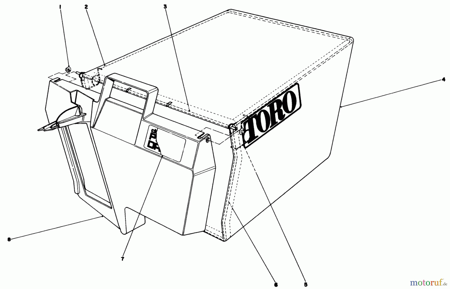 Toro Neu Mowers, Walk-Behind Seite 1 20624 - Toro Lawnmower, 1987 (7000001-7999999) GRASS BAG ASSEMBLY NO. 11-0189