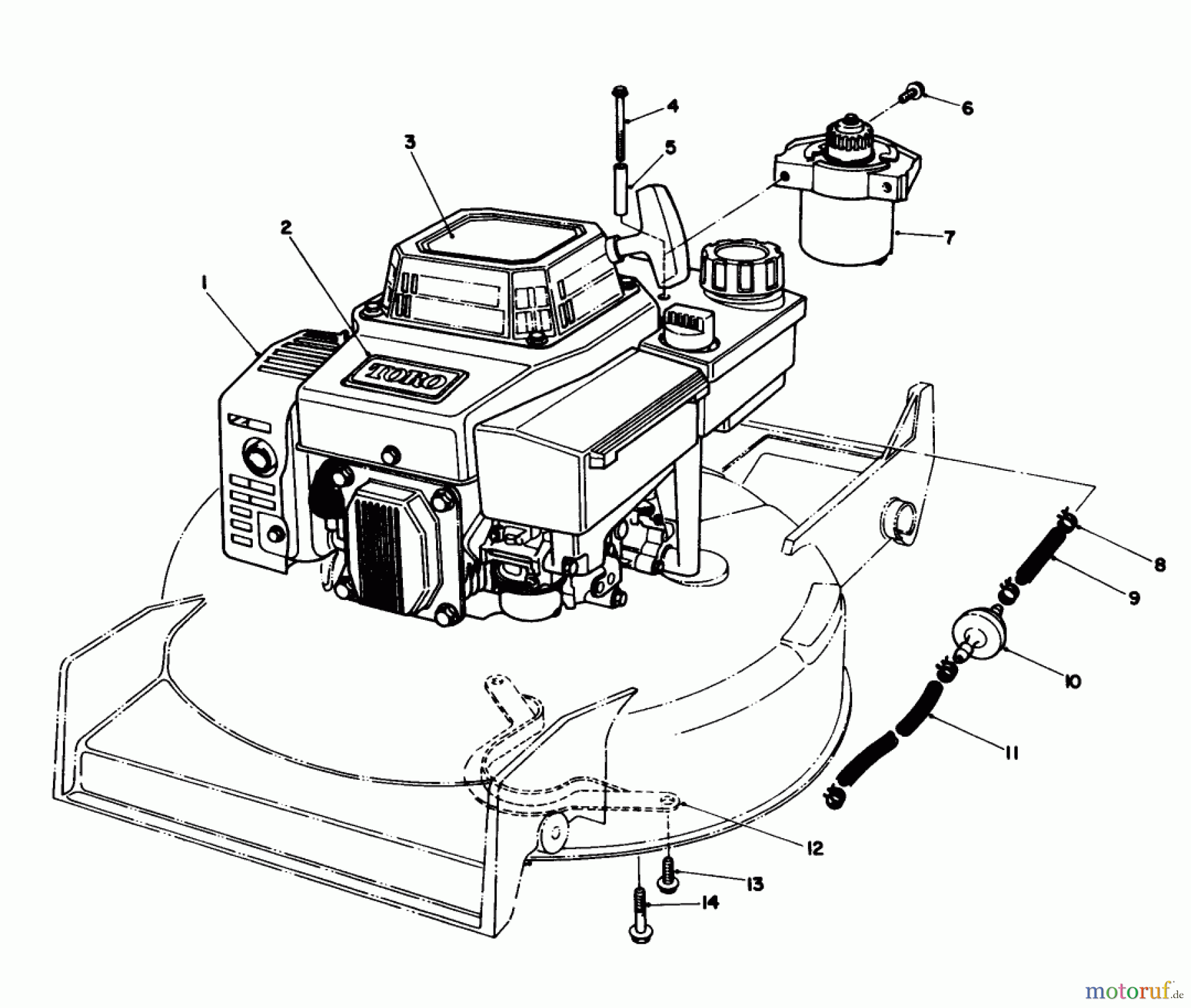 Toro Neu Mowers, Walk-Behind Seite 1 20624 - Toro Lawnmower, 1988 (8000001-8999999) ENGINE ASSEMBLY