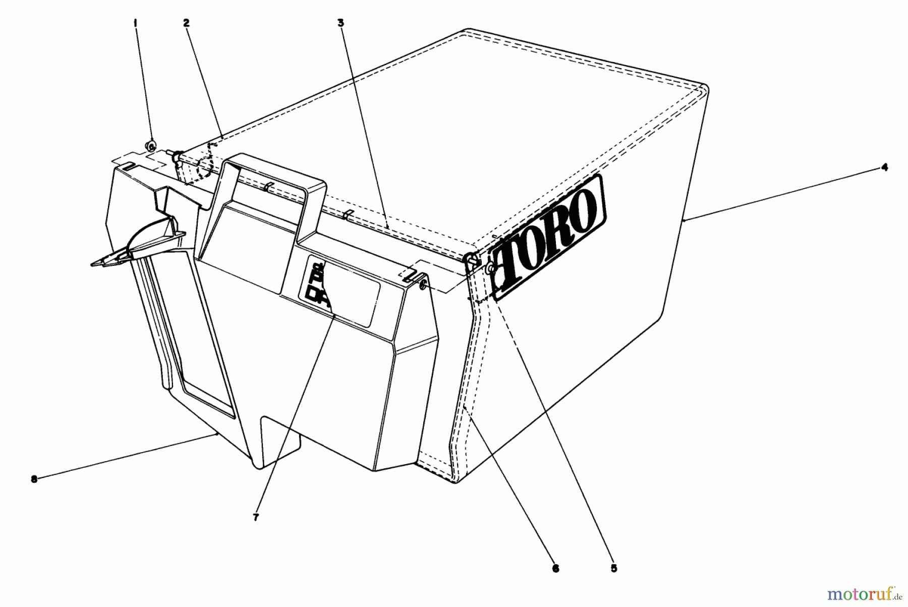 Toro Neu Mowers, Walk-Behind Seite 1 20624 - Toro Lawnmower, 1988 (8000001-8999999) GRASS BAG ASSEMBLY NO. 11-0189