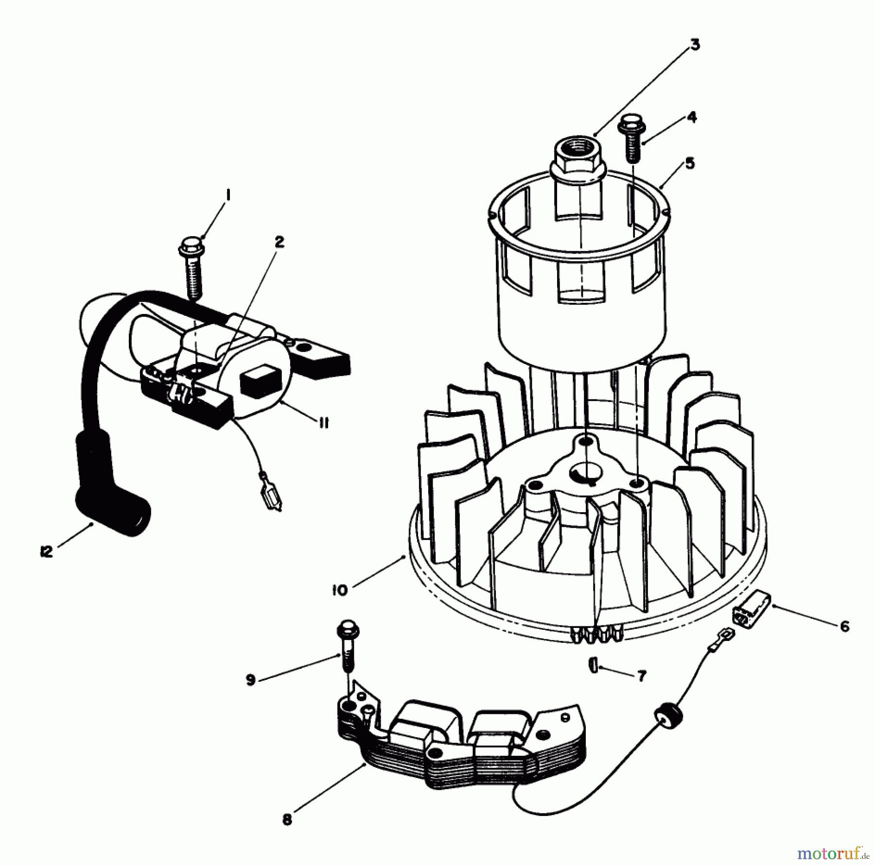 Toro Neu Mowers, Walk-Behind Seite 1 20624 - Toro Lawnmower, 1988 (8000001-8999999) MAGNETO & FLYWHEEL ASSEMBLY (MODEL NO. VMH7)