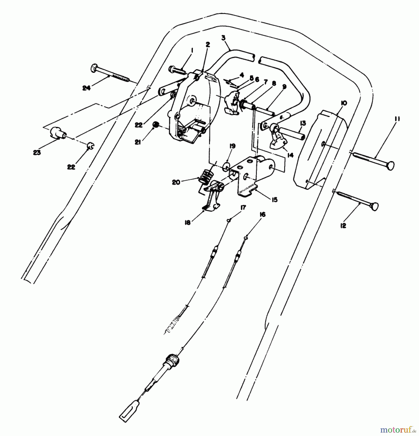 Toro Neu Mowers, Walk-Behind Seite 1 20624 - Toro Lawnmower, 1988 (8000001-8999999) TRACTION CONTROL ASSEMBLY