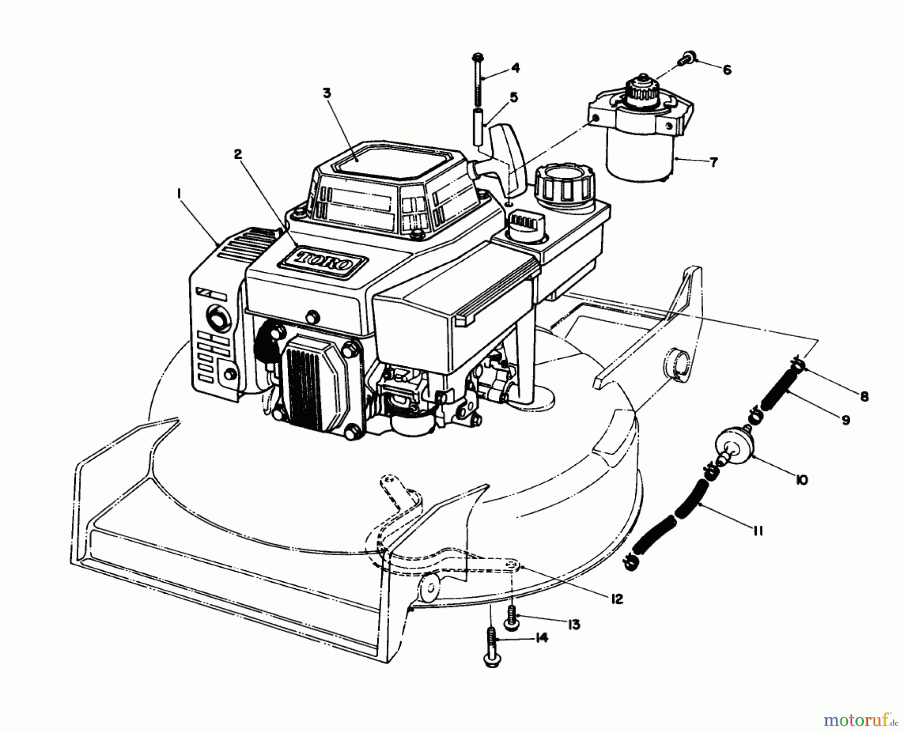 Toro Neu Mowers, Walk-Behind Seite 1 20624C - Toro Lawnmower, 1988 (8000001-8999999) ENGINE ASSEMBLY