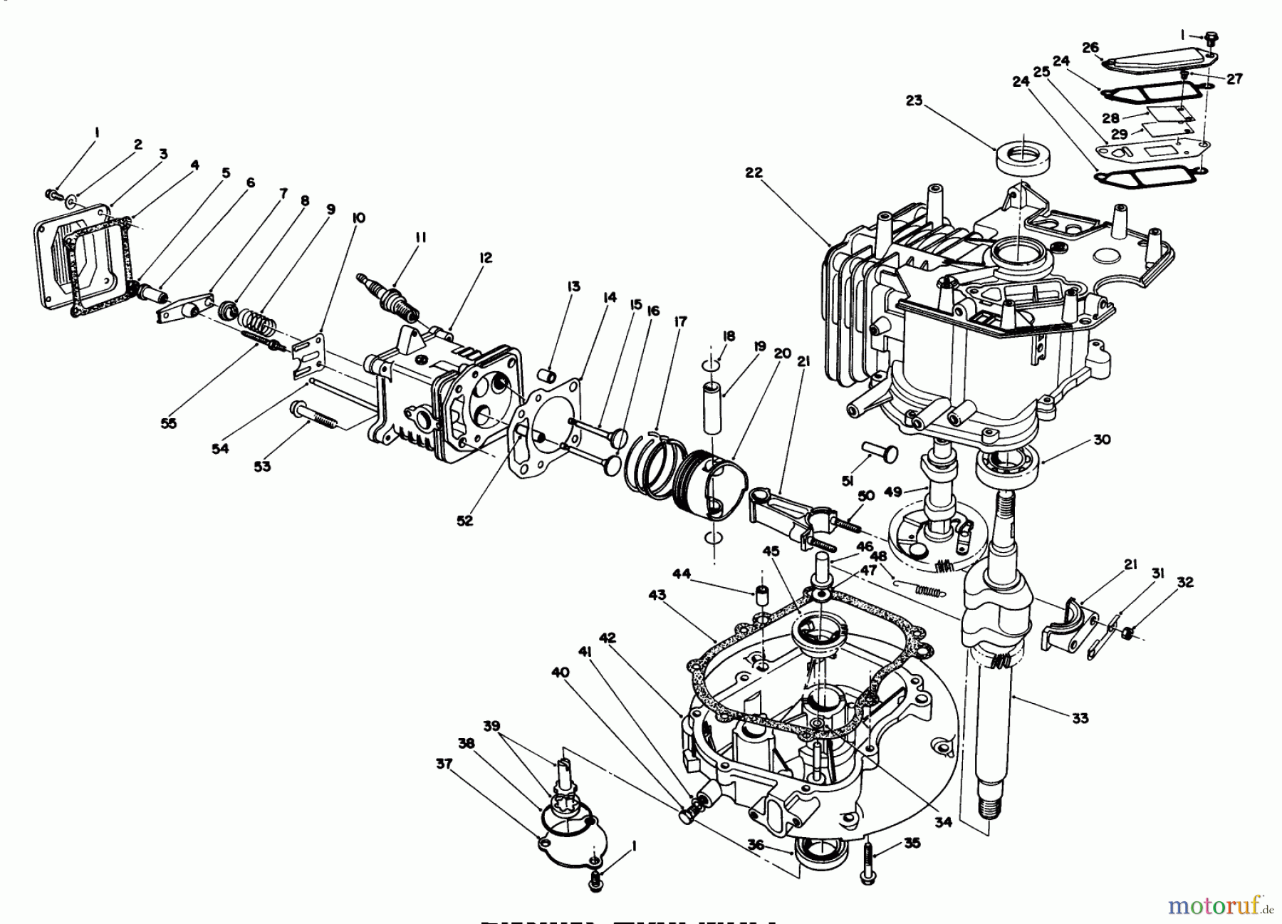 Toro Neu Mowers, Walk-Behind Seite 1 20624C - Toro Lawnmower, 1988 (8000001-8999999) ENGINE ASSEMBLY (MODEL NO. VMH7)