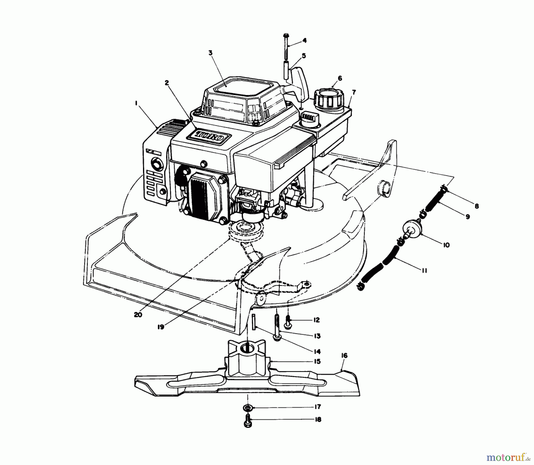 Toro Neu Mowers, Walk-Behind Seite 1 20626C - Toro Lawnmower, 1986 (6000001-6999999) ENGINE ASSEMBLY #1