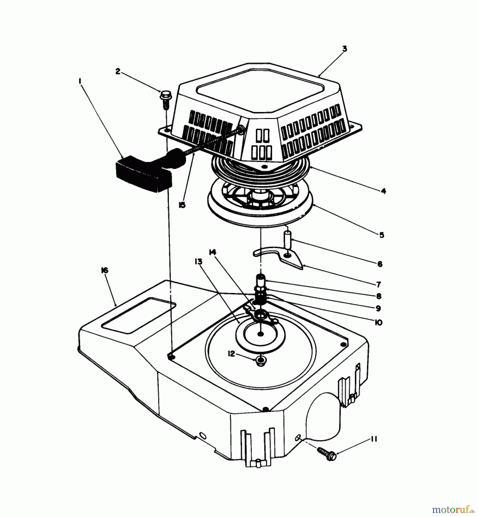 Toro Neu Mowers, Walk-Behind Seite 1 20626C - Toro Lawnmower, 1986 (6000001-6999999) RECOIL ASSEMBLY