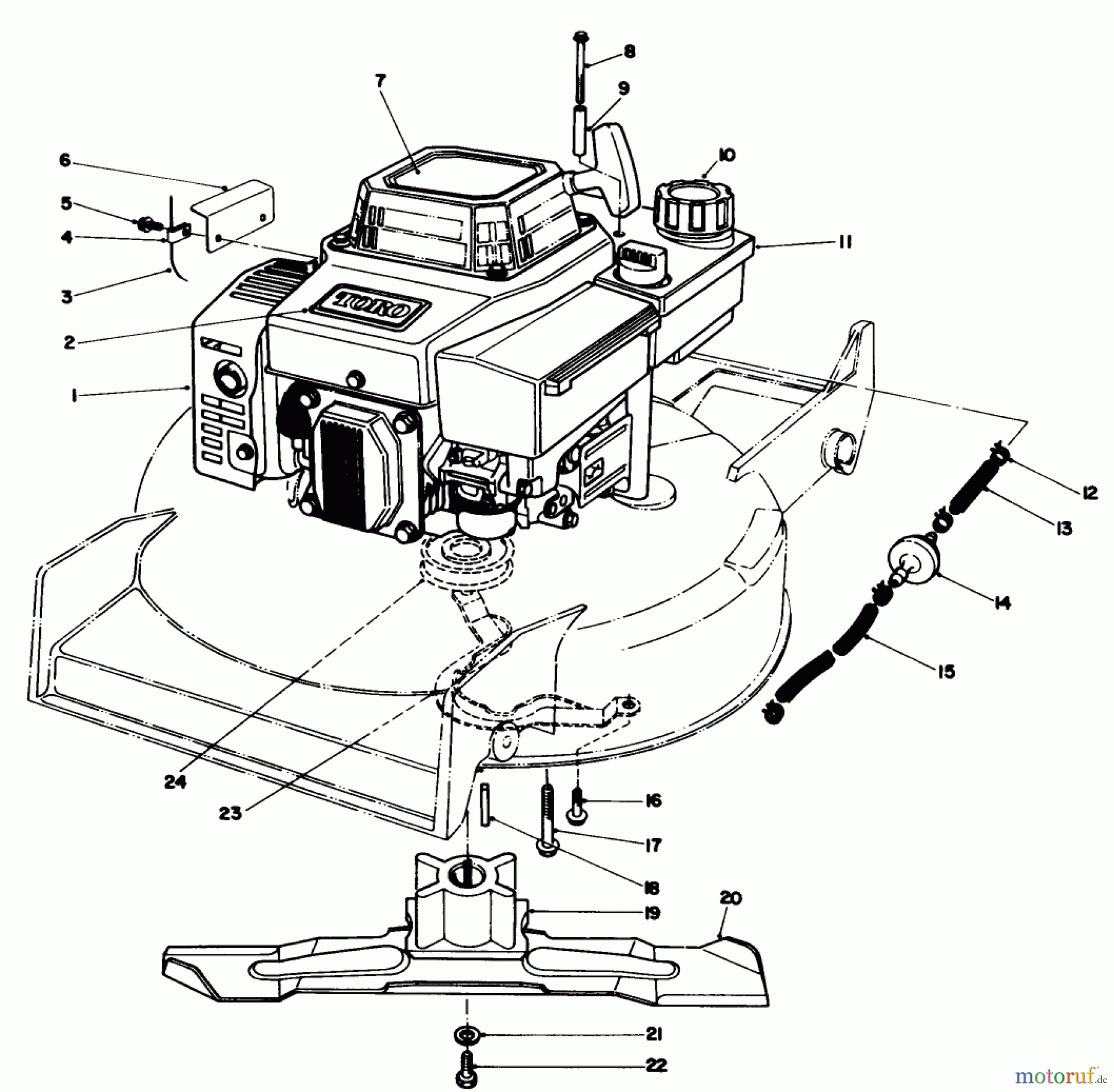 Toro Neu Mowers, Walk-Behind Seite 1 20626C - Toro Lawnmower, 1987 (7000001-7999999) ENGINE ASSEMBLY (MODEL VMG6)