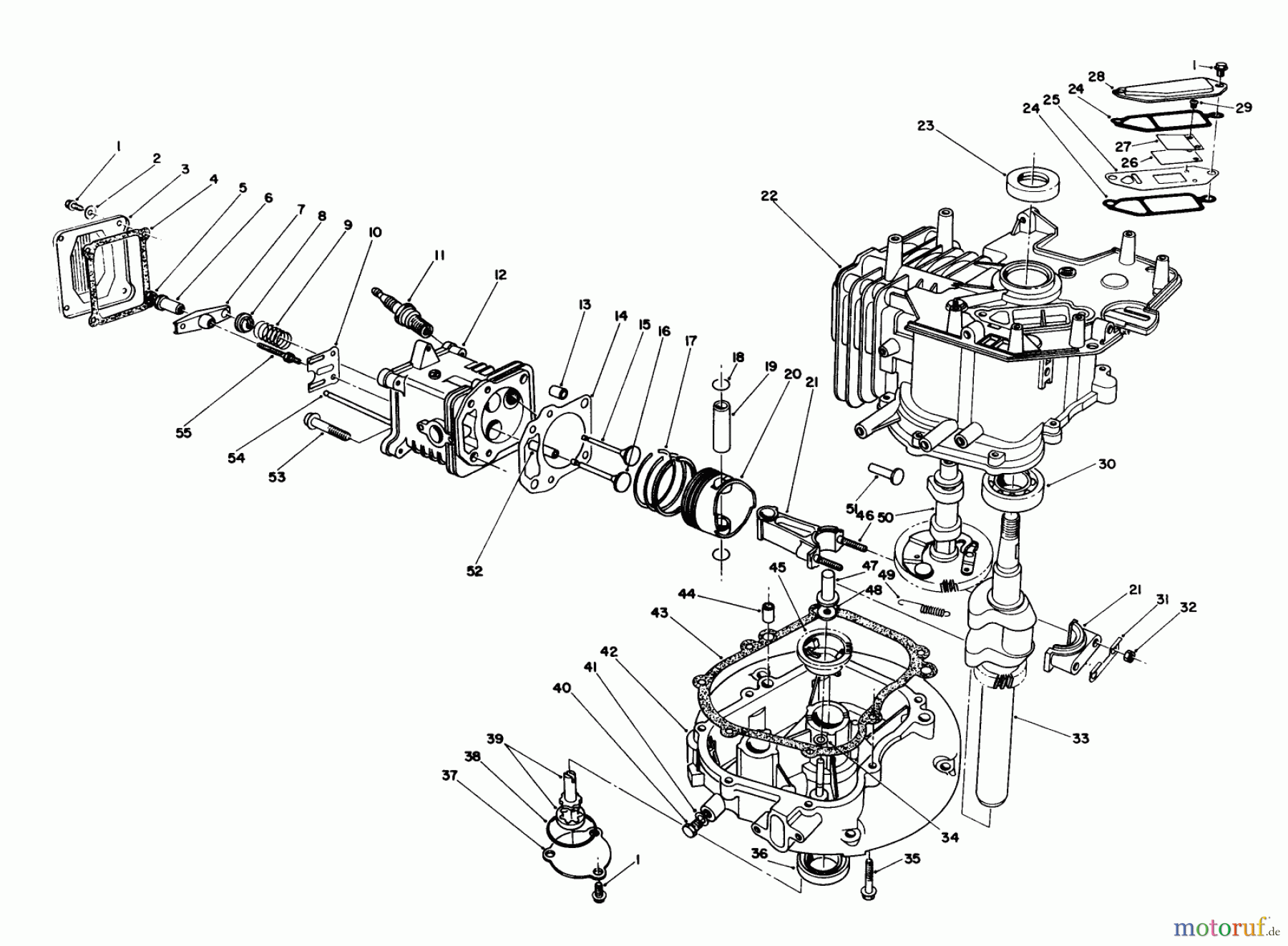 Toro Neu Mowers, Walk-Behind Seite 1 20627C - Toro Lawnmower, 1986 (6000001-6999999) ENGINE ASSEMBLY #2