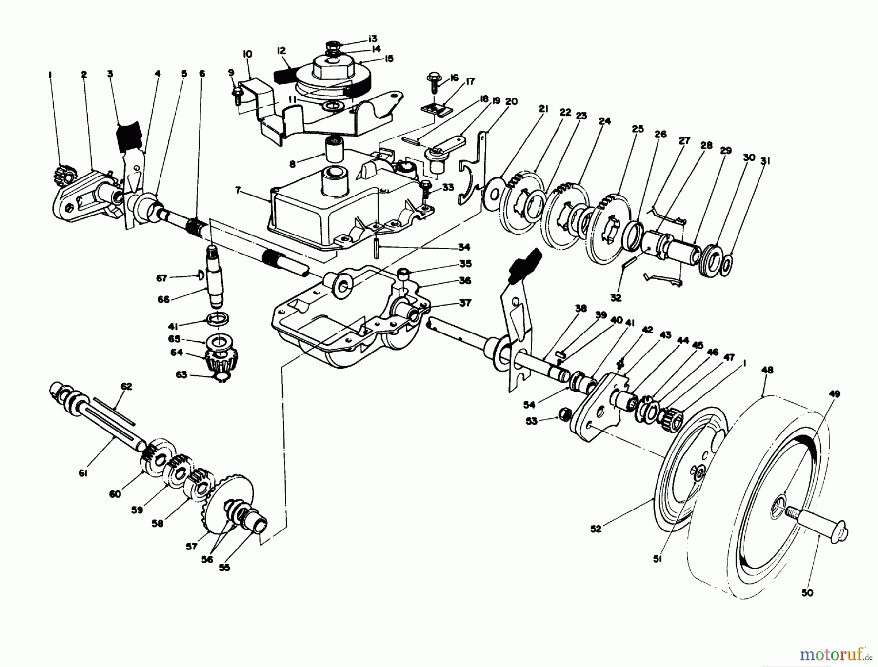 Toro Neu Mowers, Walk-Behind Seite 1 20627C - Toro Lawnmower, 1986 (6000001-6999999) GEAR CASE ASSEMBLY (MACHINE SERIAL NO. 6902501 & UP)