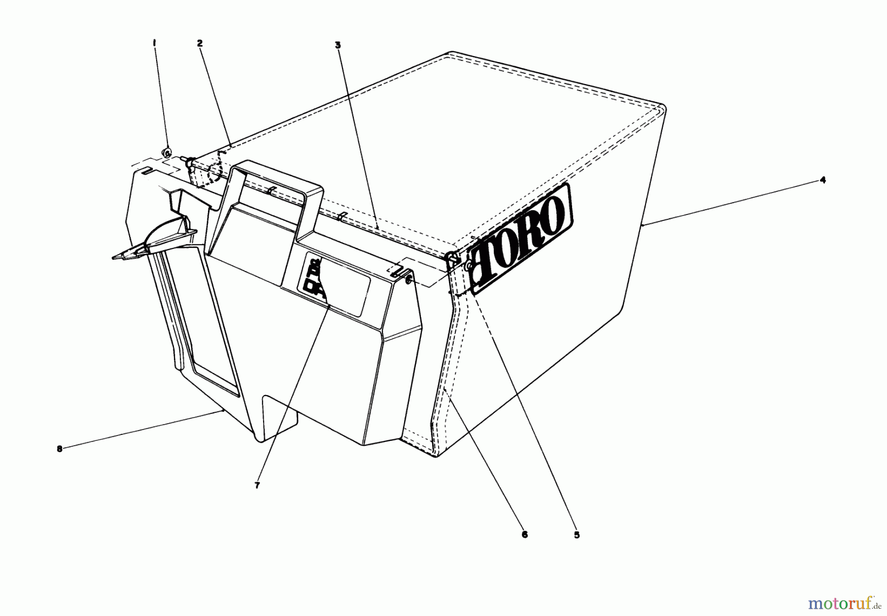 Toro Neu Mowers, Walk-Behind Seite 1 20627C - Toro Lawnmower, 1986 (6000001-6999999) GRASS BAG ASSEMBLY NO. 11-0189
