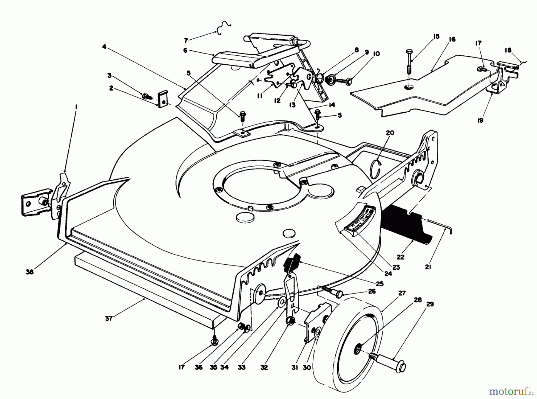 Toro Neu Mowers, Walk-Behind Seite 1 20627C - Toro Lawnmower, 1986 (6000001-6999999) HOUSING ASSEMBLY
