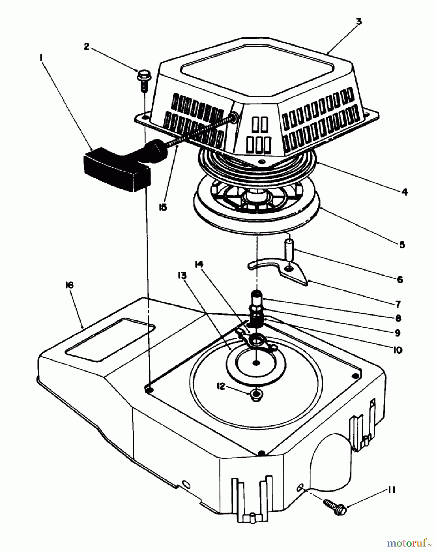 Toro Neu Mowers, Walk-Behind Seite 1 20627C - Toro Lawnmower, 1986 (6000001-6999999) RECOIL ASSEMBLY