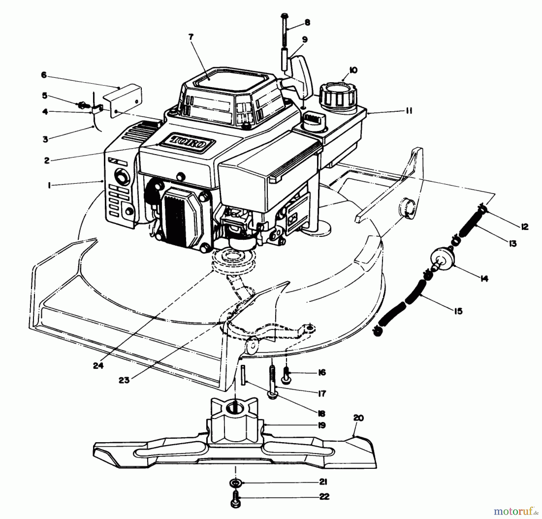 Toro Neu Mowers, Walk-Behind Seite 1 20627C - Toro Lawnmower, 1987 (7000001-7999999) ENGINE ASSEMBLY #1