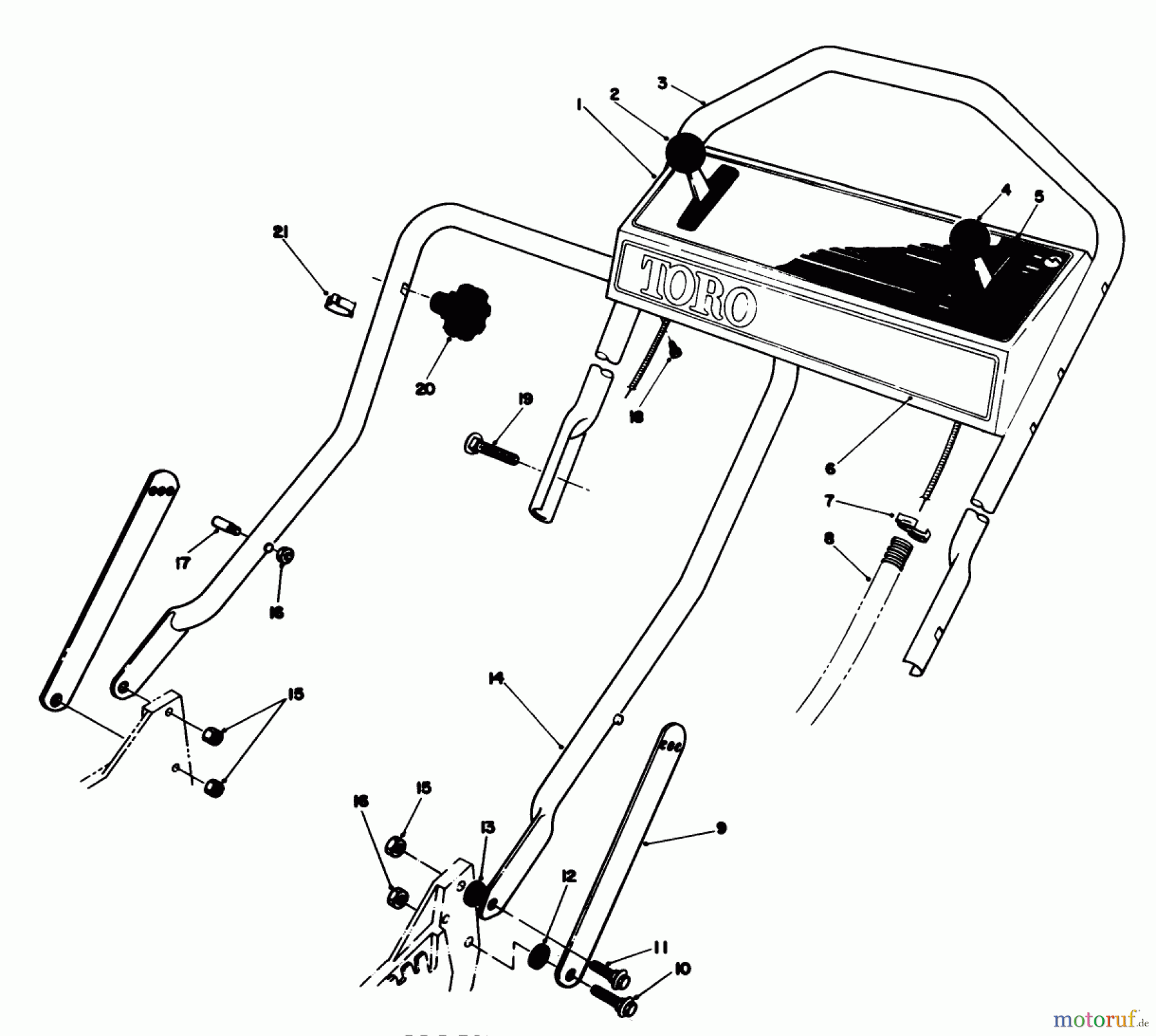  Toro Neu Mowers, Walk-Behind Seite 1 20627C - Toro Lawnmower, 1987 (7000001-7999999) HANDLE ASSEMBLY