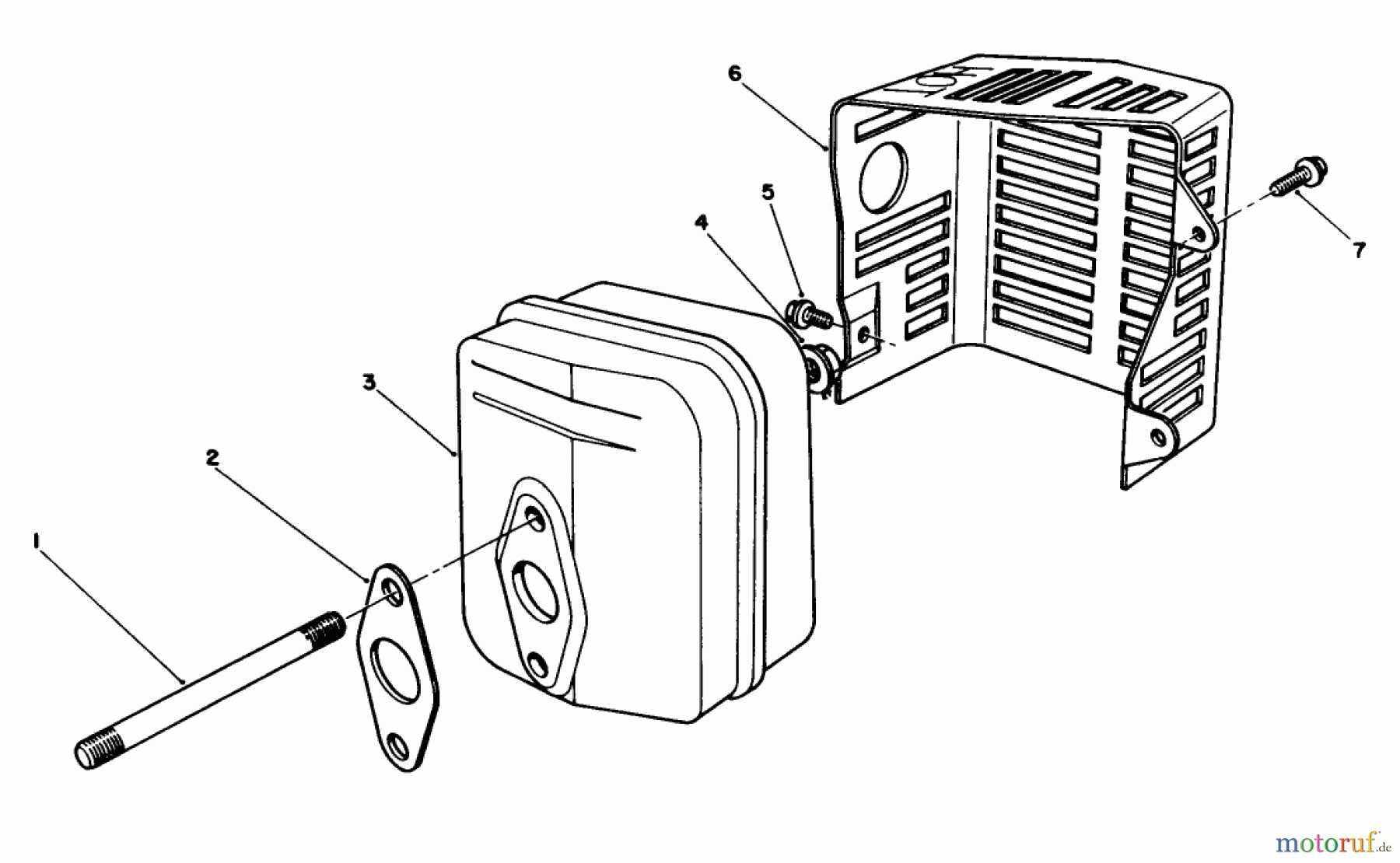 Toro Neu Mowers, Walk-Behind Seite 1 20627C - Toro Lawnmower, 1987 (7000001-7999999) MUFFLER ASSEMBLY