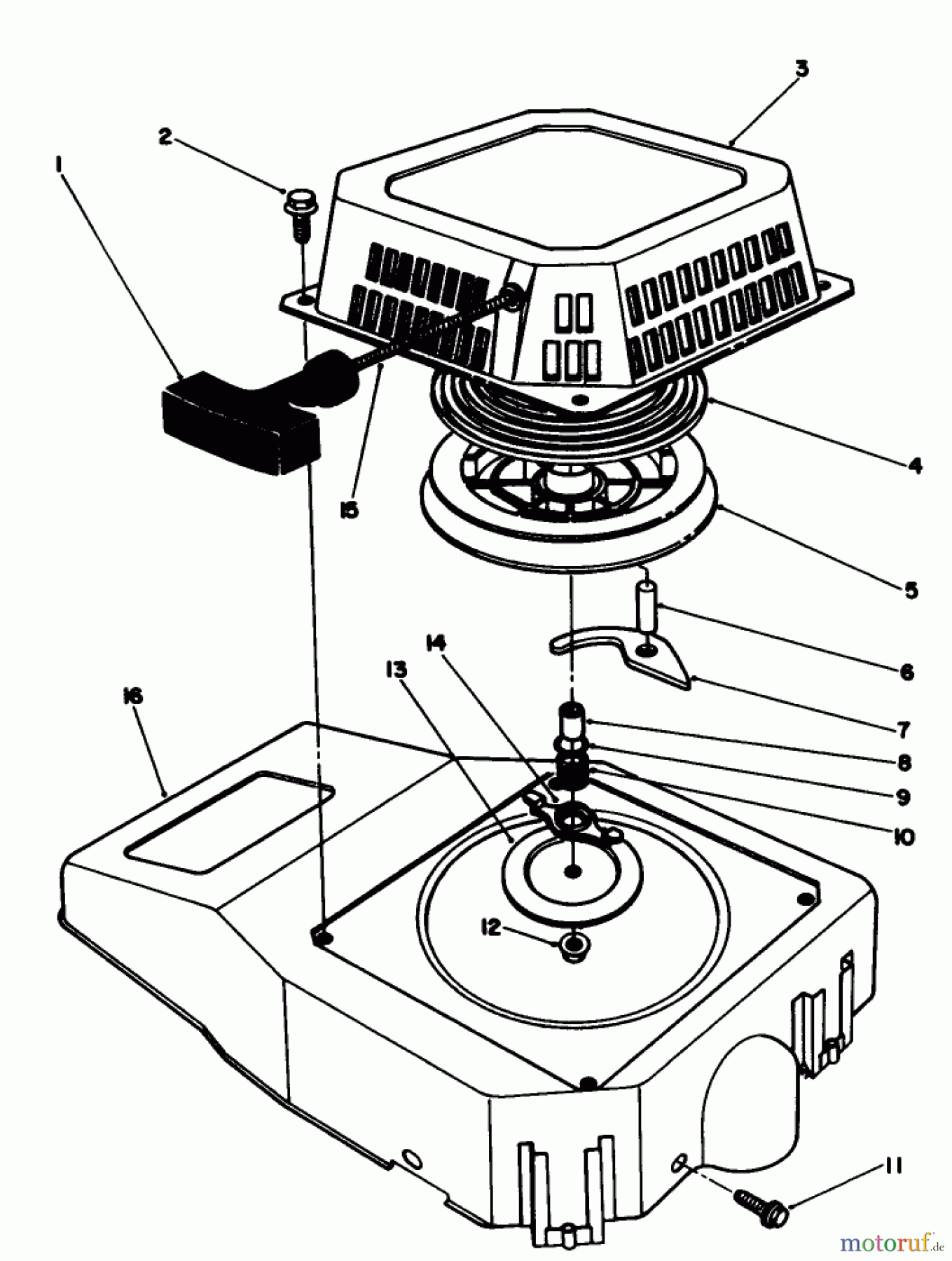 Toro Neu Mowers, Walk-Behind Seite 1 20627C - Toro Lawnmower, 1987 (7000001-7999999) RECOIL ASSEMBLY