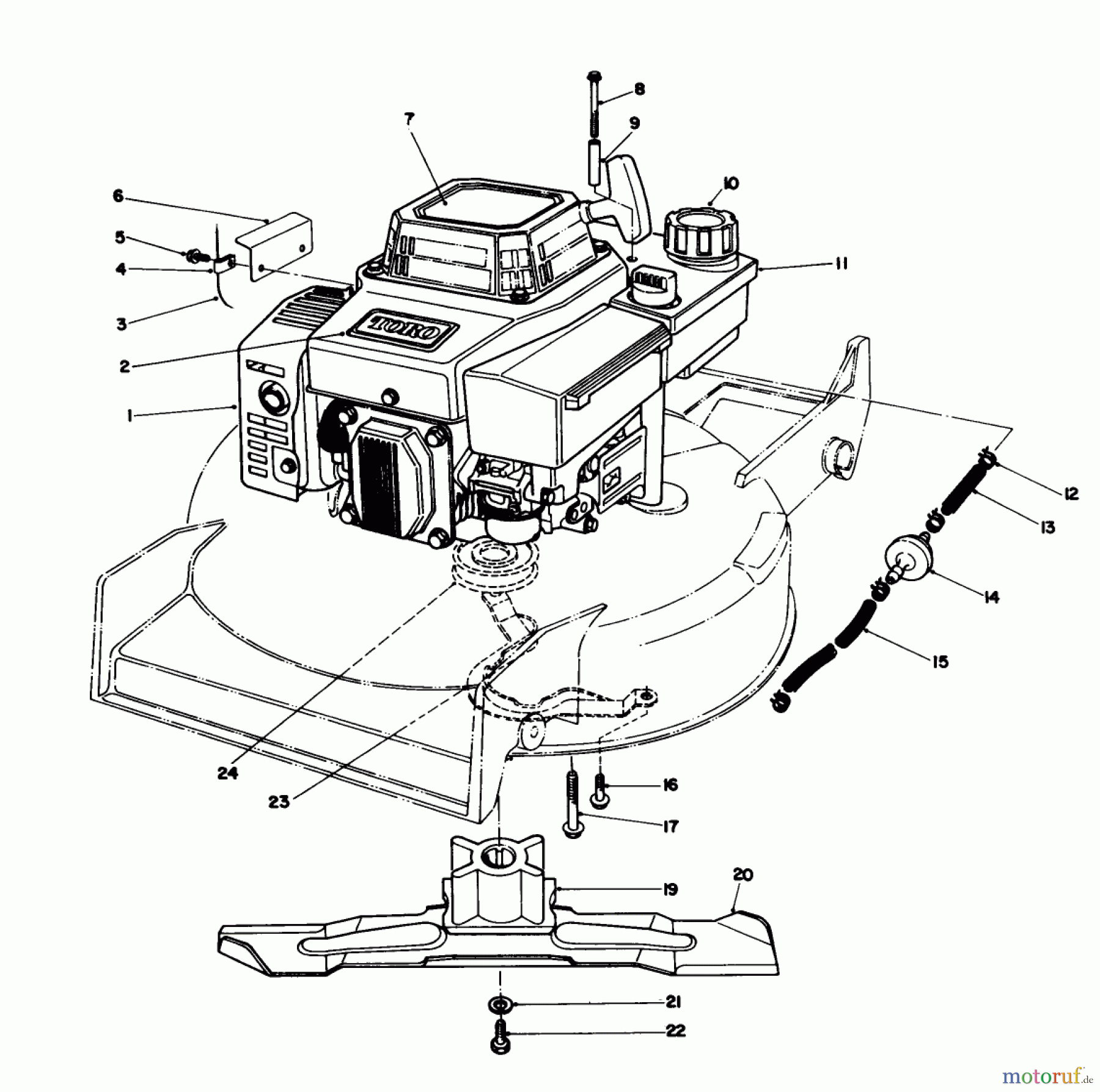 Toro Neu Mowers, Walk-Behind Seite 1 20627C - Toro Lawnmower, 1988 (8000001-8999999) ENGINE ASSEMBLY #1
