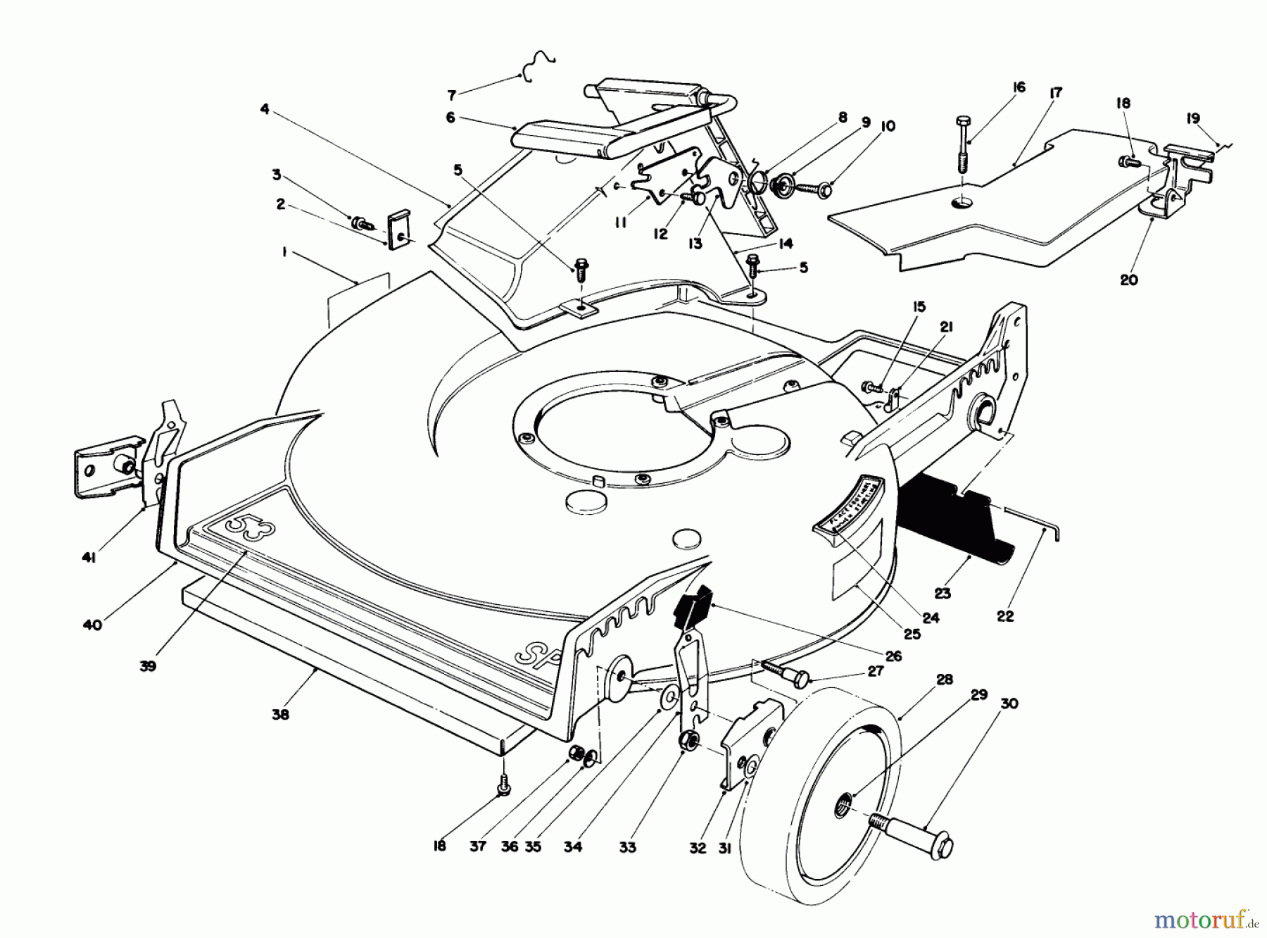 Toro Neu Mowers, Walk-Behind Seite 1 20627C - Toro Lawnmower, 1988 (8000001-8999999) HOUSING ASSEMBLY