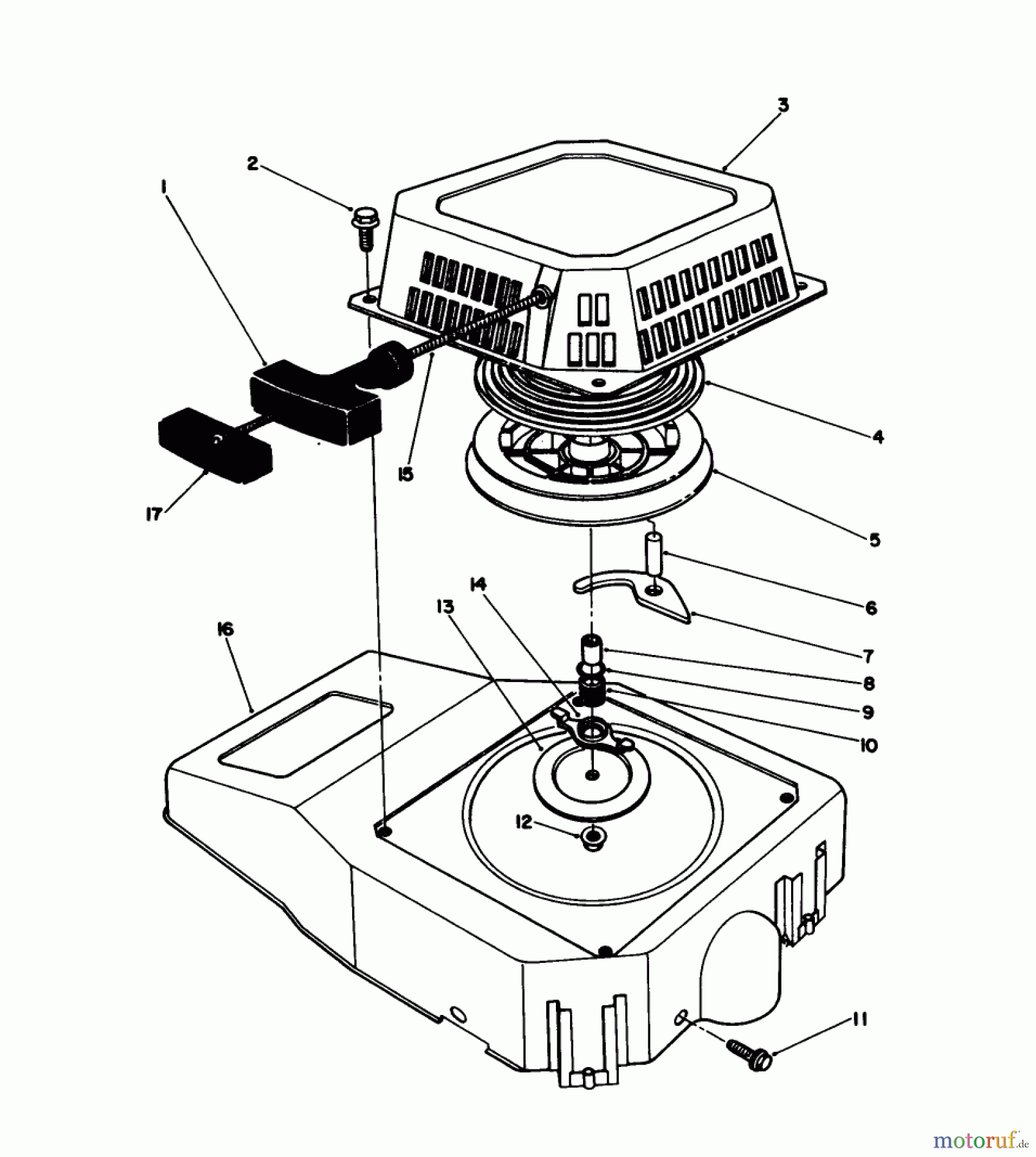Toro Neu Mowers, Walk-Behind Seite 1 20627C - Toro Lawnmower, 1988 (8000001-8999999) RECOIL ASSEMBLY