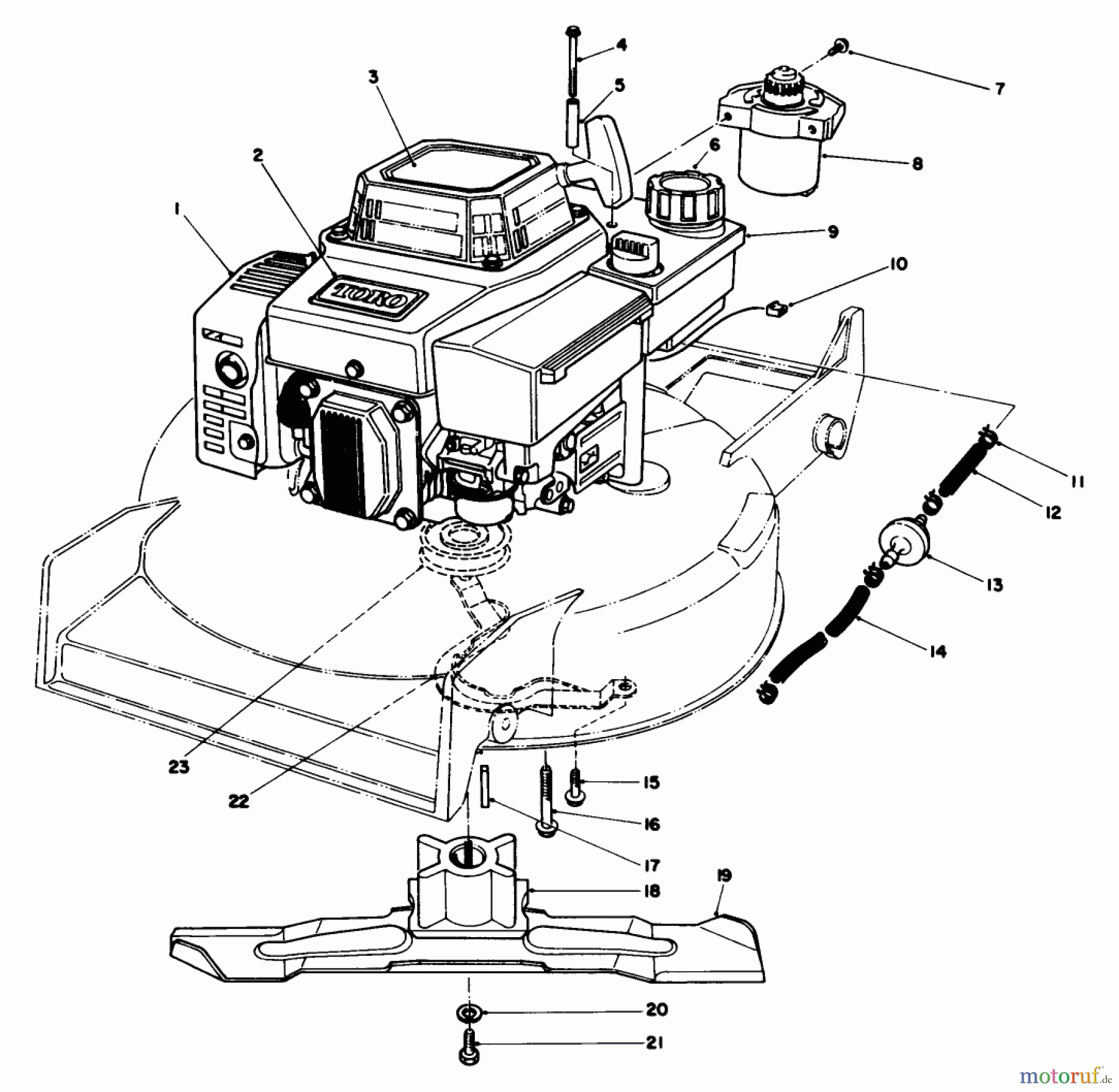 Toro Neu Mowers, Walk-Behind Seite 1 20628C - Toro Lawnmower, 1986 (6000001-6999999) ENGINE ASSEMBLY #1