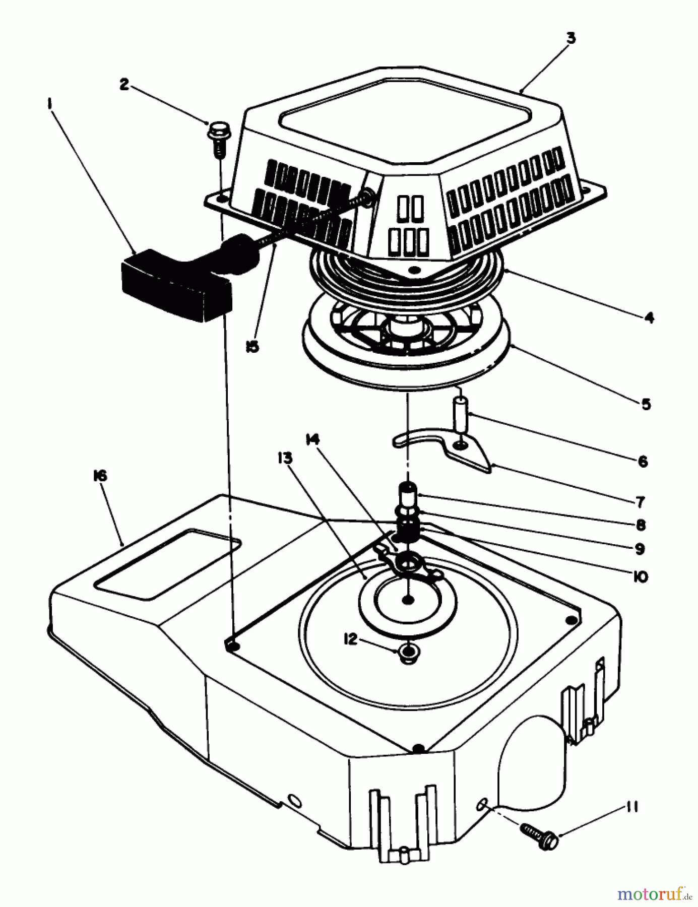 Toro Neu Mowers, Walk-Behind Seite 1 20628C - Toro Lawnmower, 1986 (6000001-6999999) RECOIL ASSEMBLY