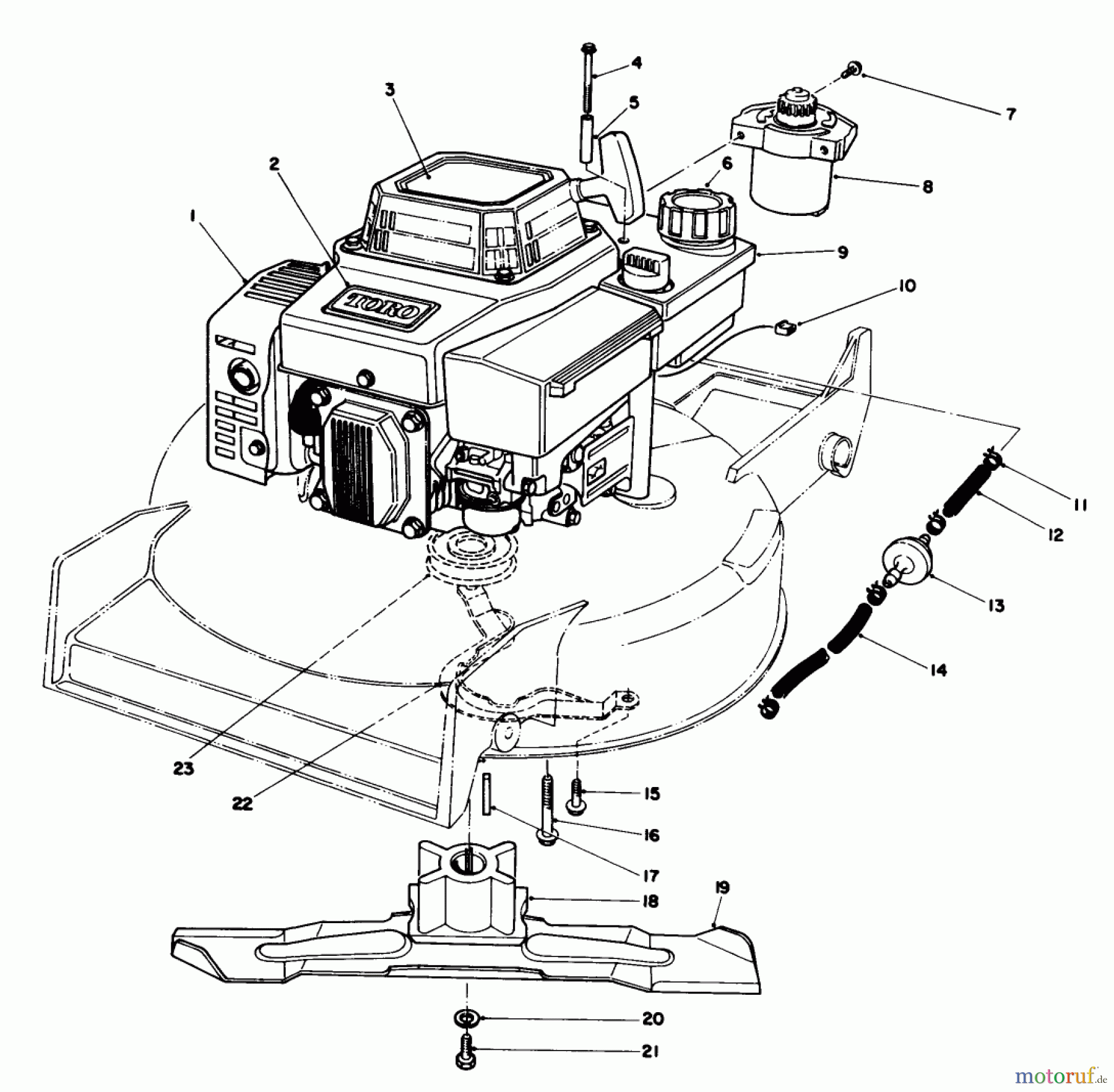 Toro Neu Mowers, Walk-Behind Seite 1 20628C - Toro Lawnmower, 1987 (7000001-7999999) ENGINE ASSEMBLY #1
