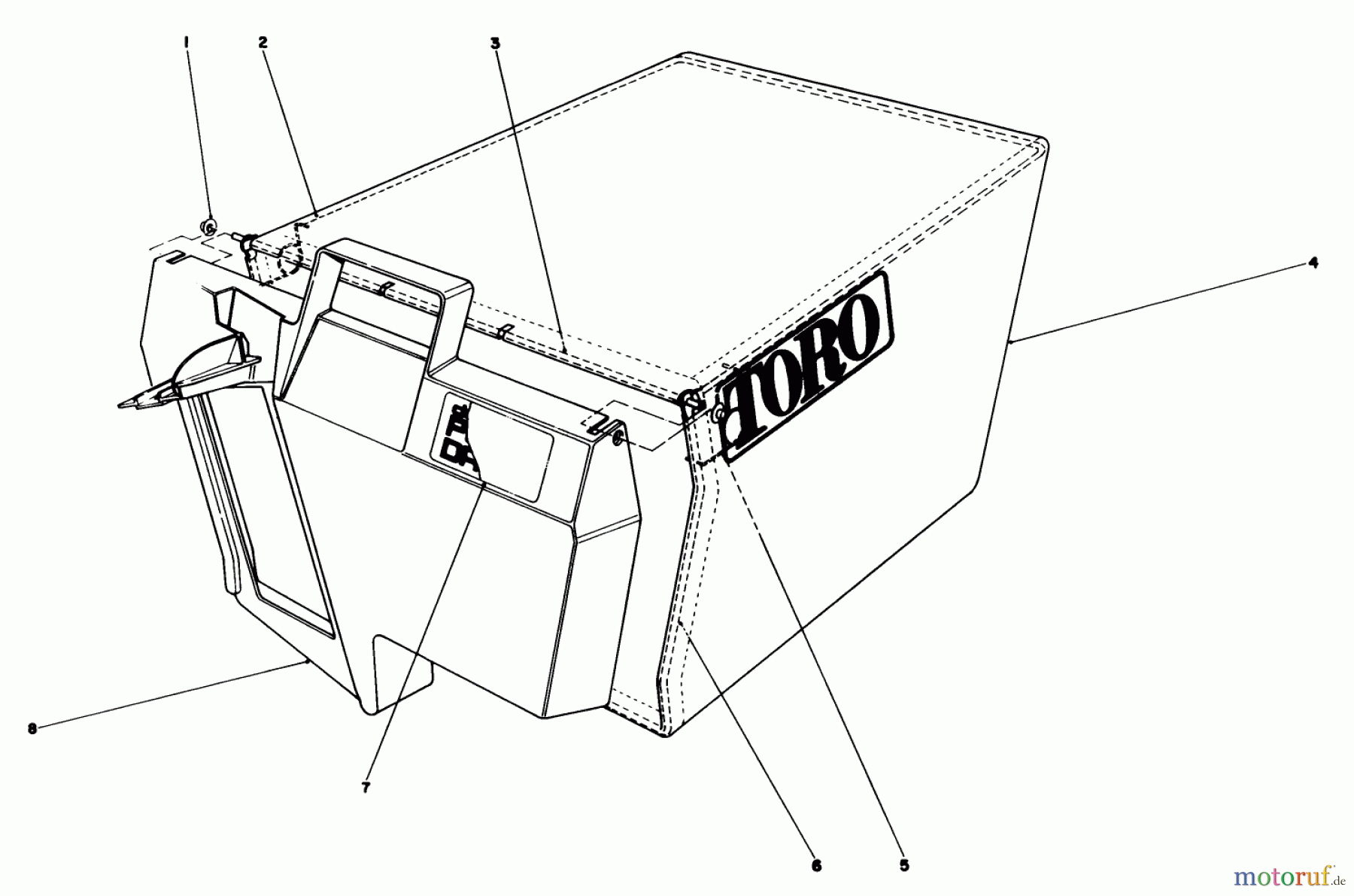 Toro Neu Mowers, Walk-Behind Seite 1 20628C - Toro Lawnmower, 1987 (7000001-7999999) GRASS BAG ASSEMBLY NO. 11-0189