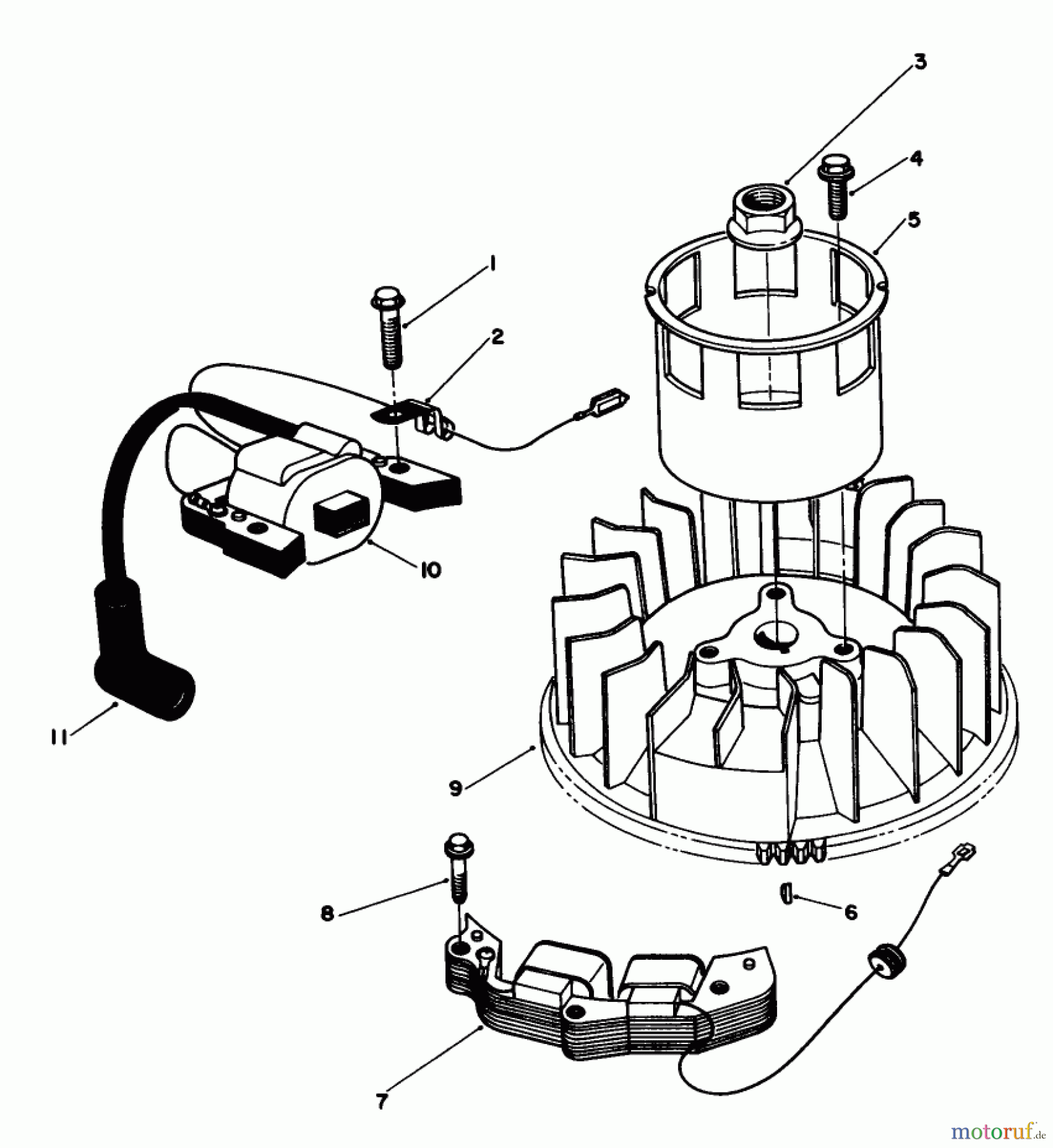 Toro Neu Mowers, Walk-Behind Seite 1 20628C - Toro Lawnmower, 1987 (7000001-7999999) MAGNETO & FLYWHEEL ASSEMBLY