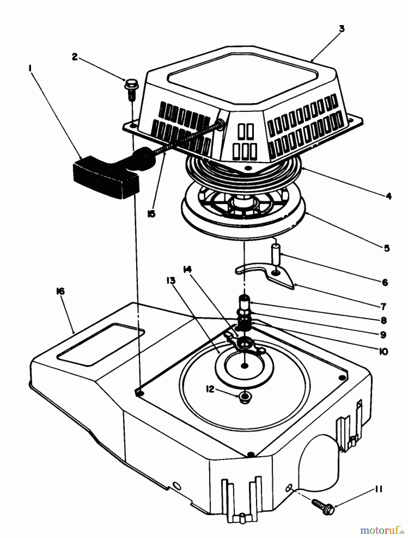 Toro Neu Mowers, Walk-Behind Seite 1 20628C - Toro Lawnmower, 1987 (7000001-7999999) RECOIL ASSEMBLY
