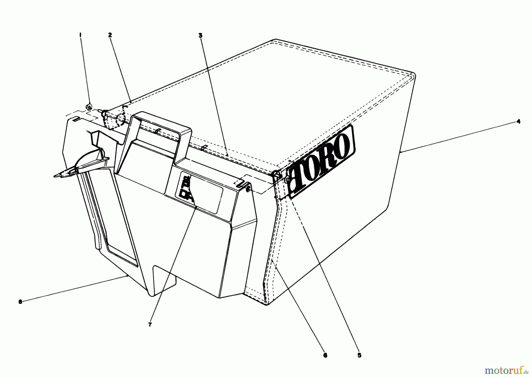 Toro Neu Mowers, Walk-Behind Seite 1 20628C - Toro Lawnmower, 1988 (8000001-8999999) GRASS BAG ASSEMBLY NO. 11-0189