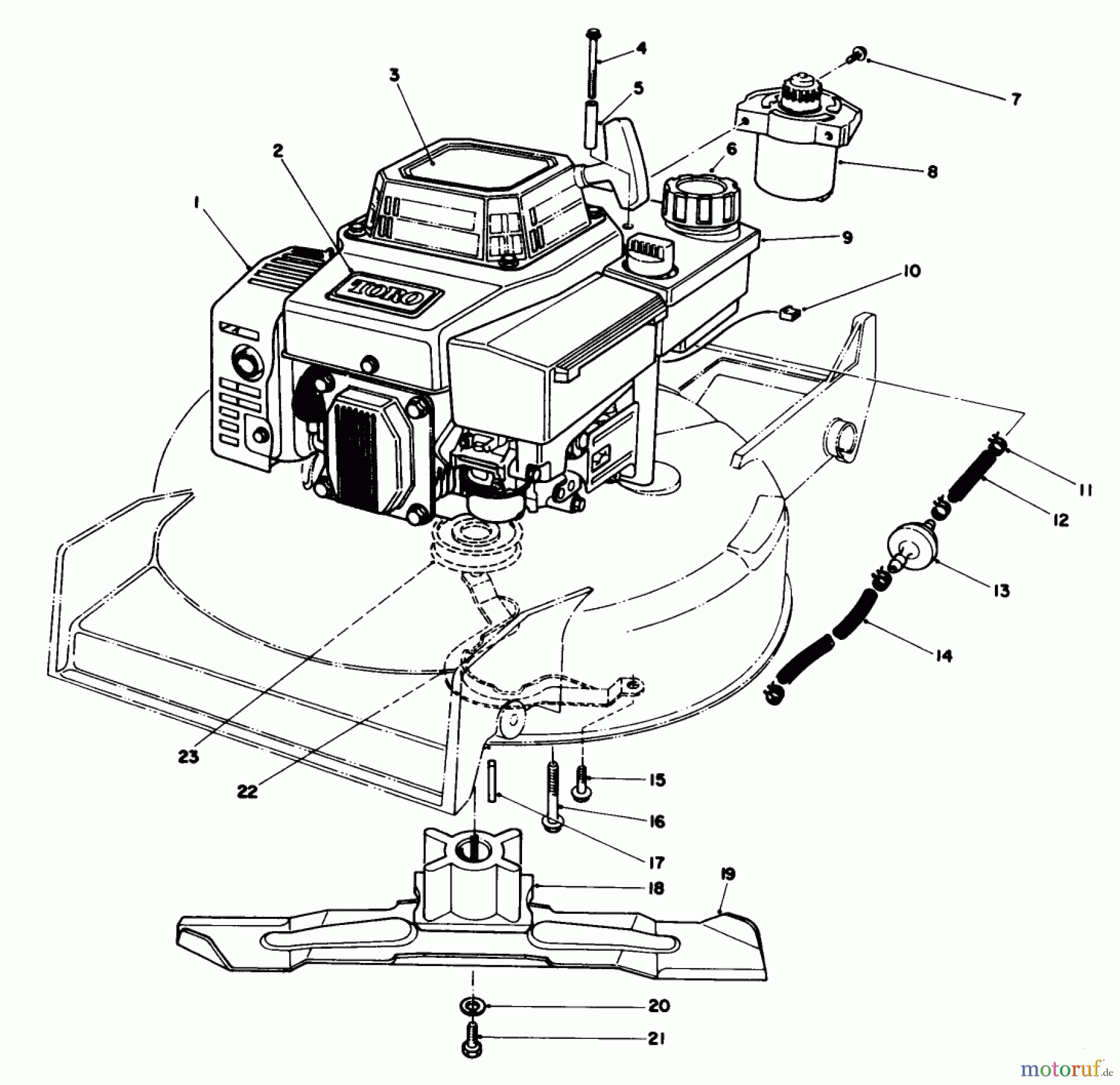 Toro Neu Mowers, Walk-Behind Seite 1 20629C - Toro Lawnmower, 1986 (6000001-6999999) ENGINE ASSEMBLY #1