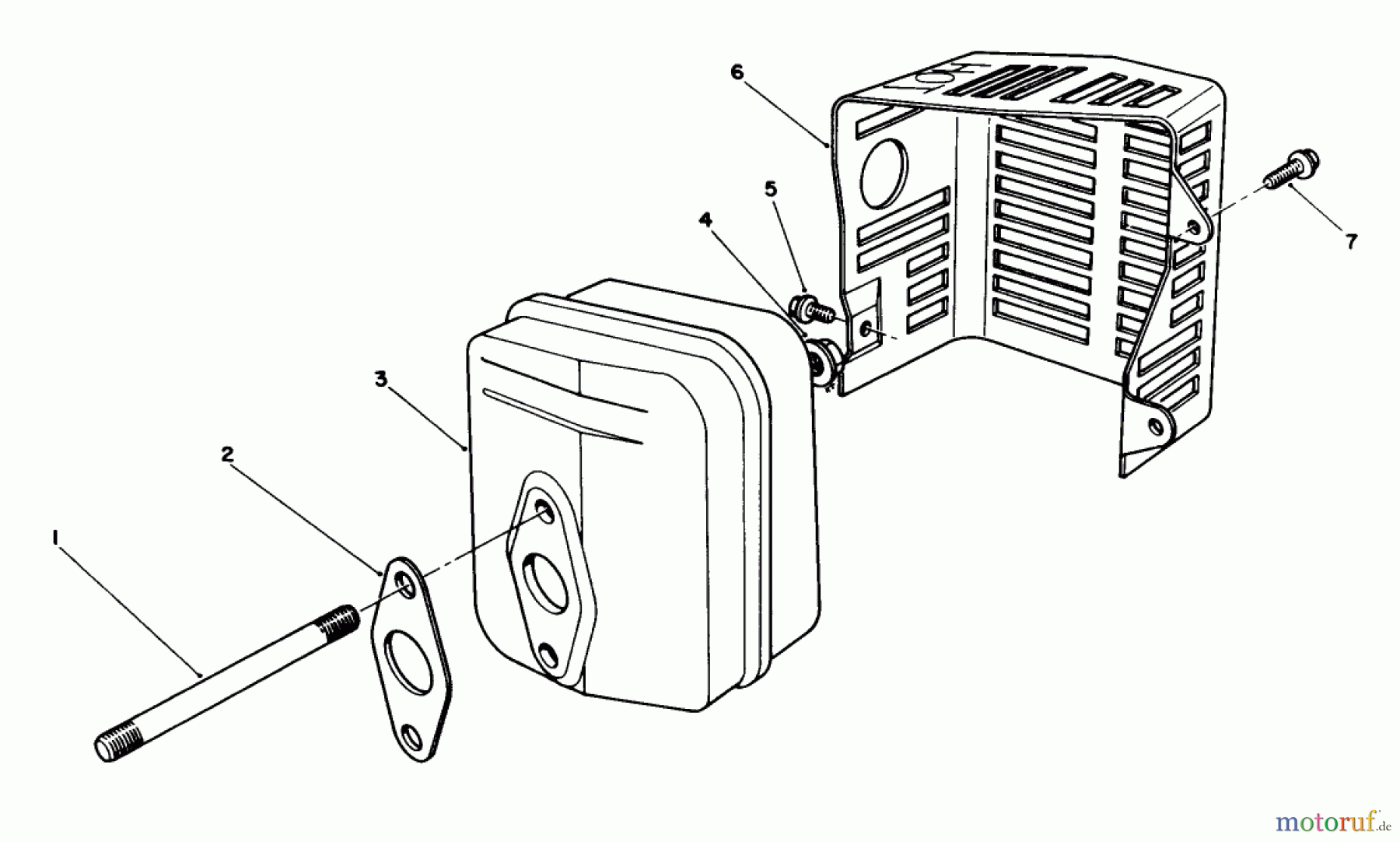 Toro Neu Mowers, Walk-Behind Seite 1 20629C - Toro Lawnmower, 1986 (6000001-6999999) MUFFLER ASSEMBLY