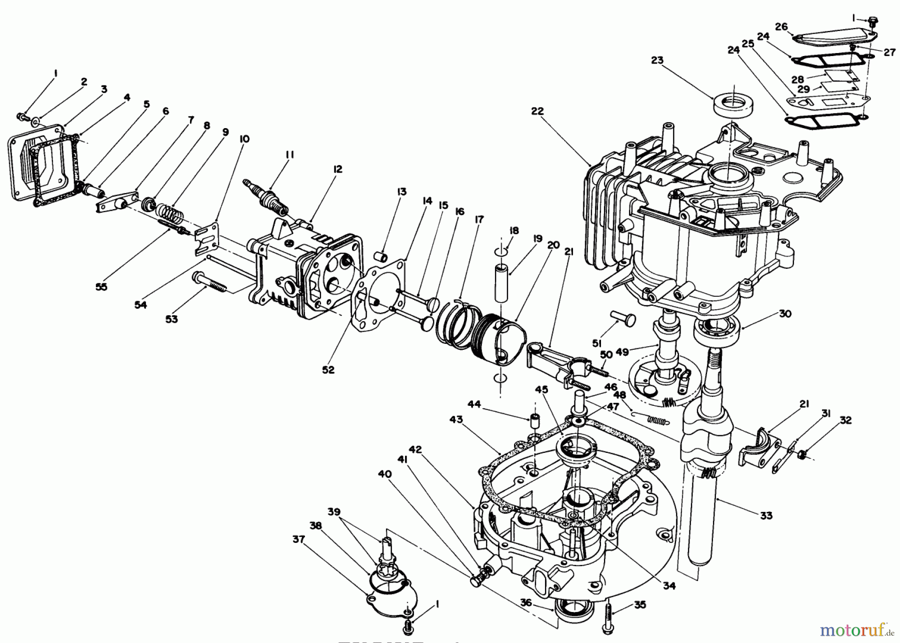 Toro Neu Mowers, Walk-Behind Seite 1 20629C - Toro Lawnmower, 1987 (7000001-7999999) ENGINE ASSEMBLY (MODEL NO. VMG6)