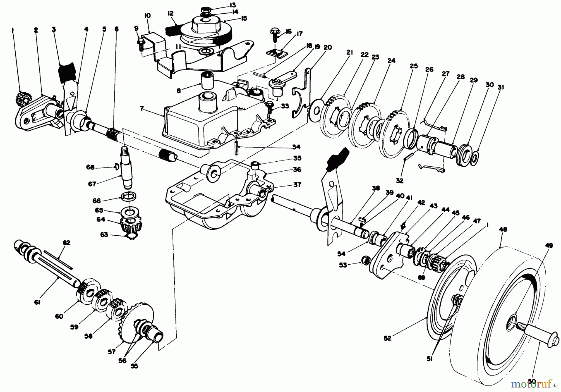 Toro Neu Mowers, Walk-Behind Seite 1 20629C - Toro Lawnmower, 1987 (7000001-7999999) GEAR CASE ASSEMBLY