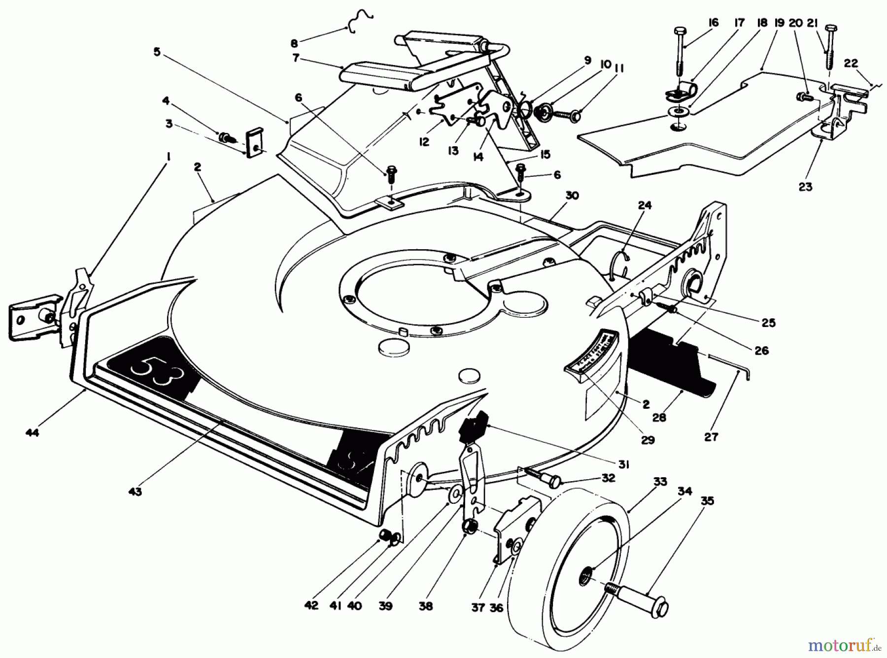 Toro Neu Mowers, Walk-Behind Seite 1 20629C - Toro Lawnmower, 1987 (7000001-7999999) HOUSING ASSEMBLY