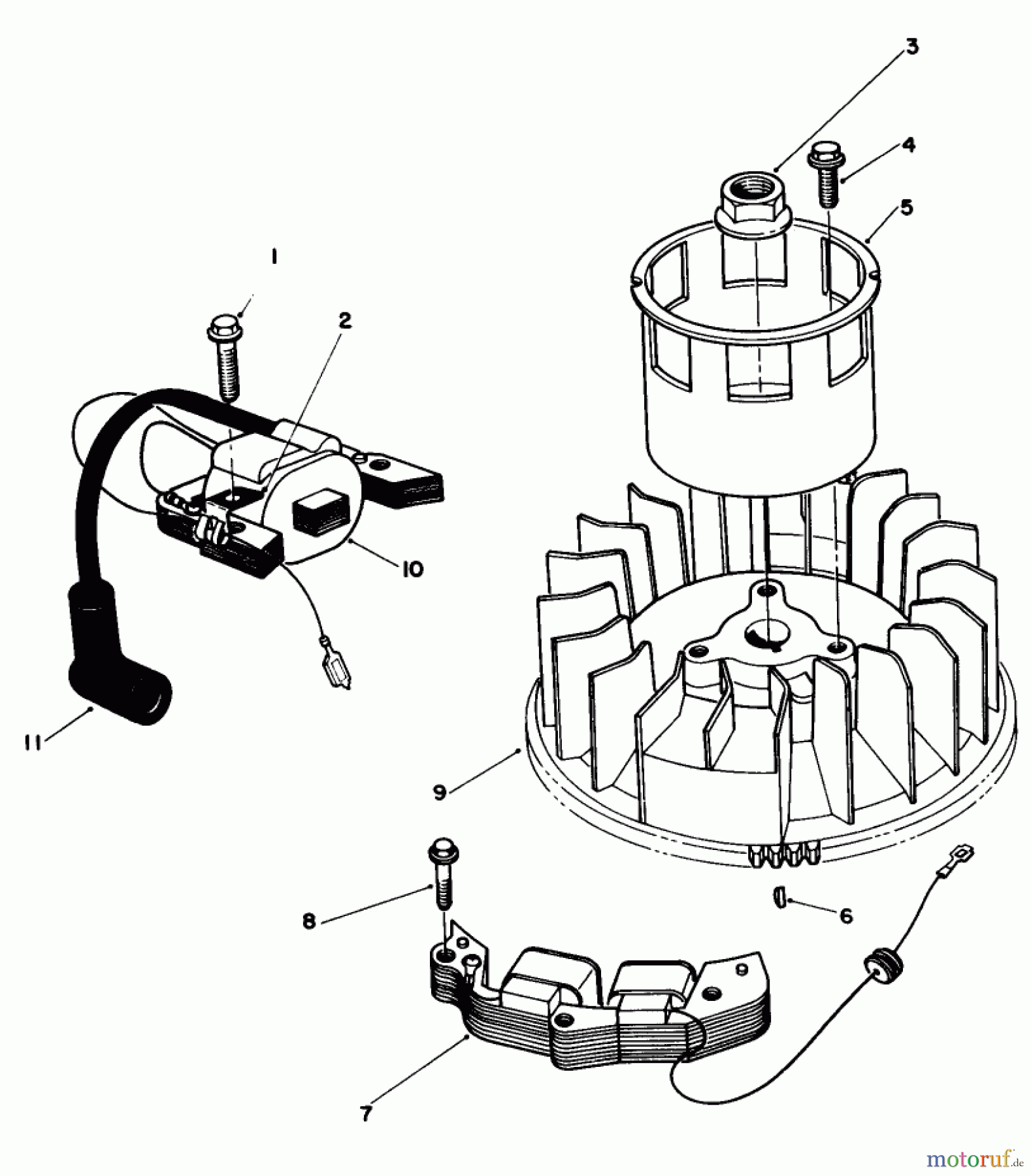 Toro Neu Mowers, Walk-Behind Seite 1 20629C - Toro Lawnmower, 1987 (7000001-7999999) MAGNETO & FLYWHEEL ASSEMBLY (MODEL NO. VMG6)